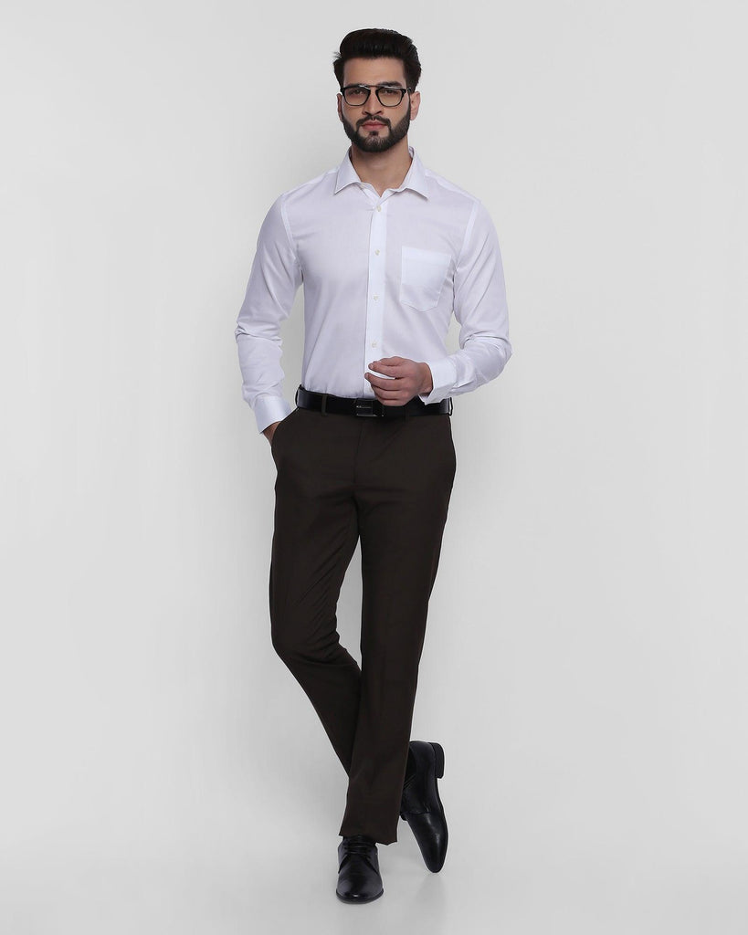 Formal White Textured Shirt - Soire