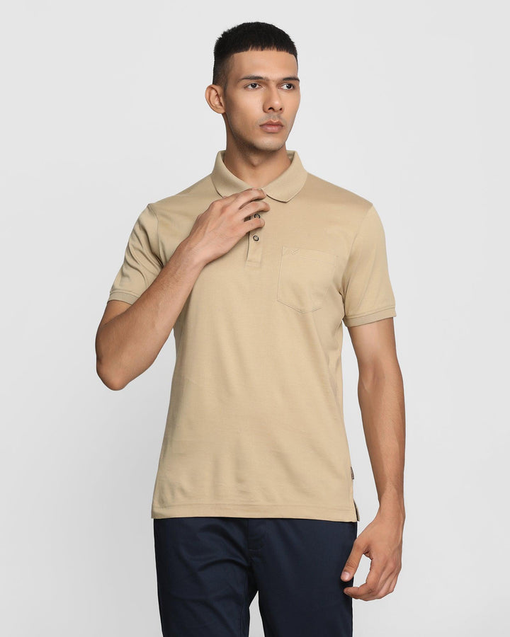 Polo Beige Solid T-Shirt - David