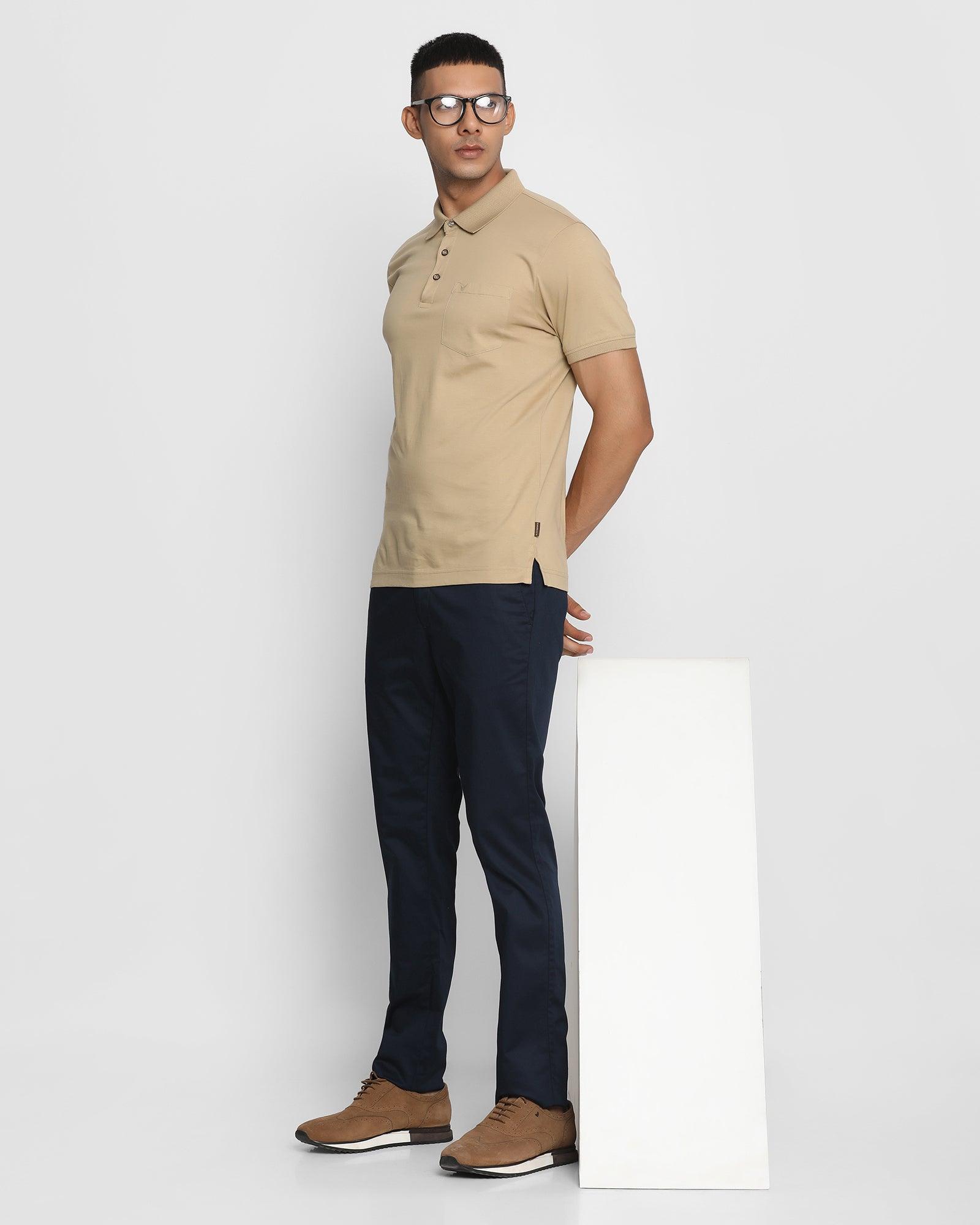 Polo T Shirt In Beige (David) - Blackberrys