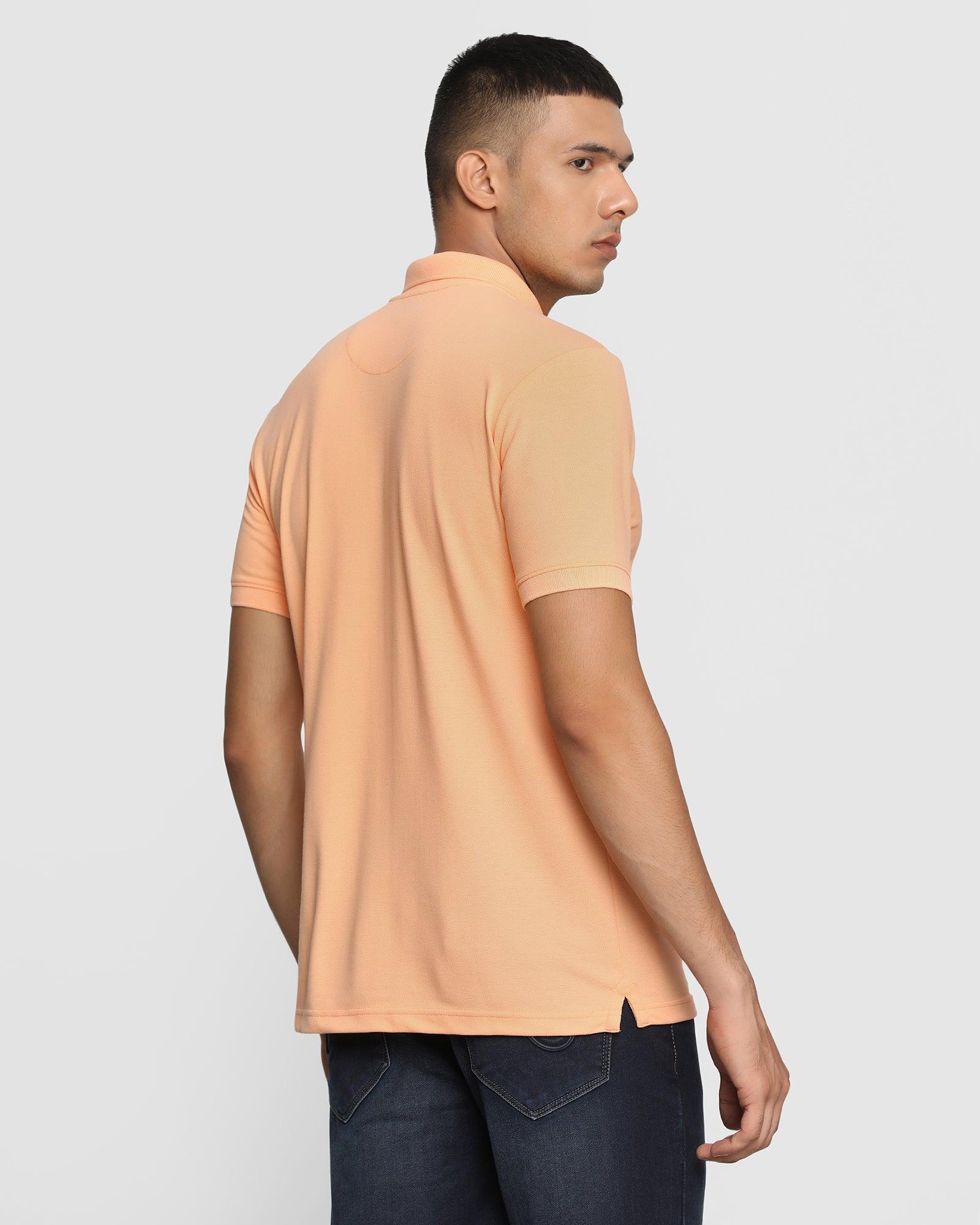 Polo Peach Orange Solid T Shirt - Romeo