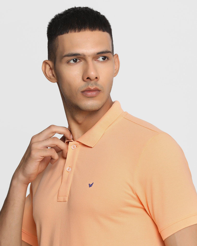 Polo Peach Orange Solid T-Shirt - Romeo
