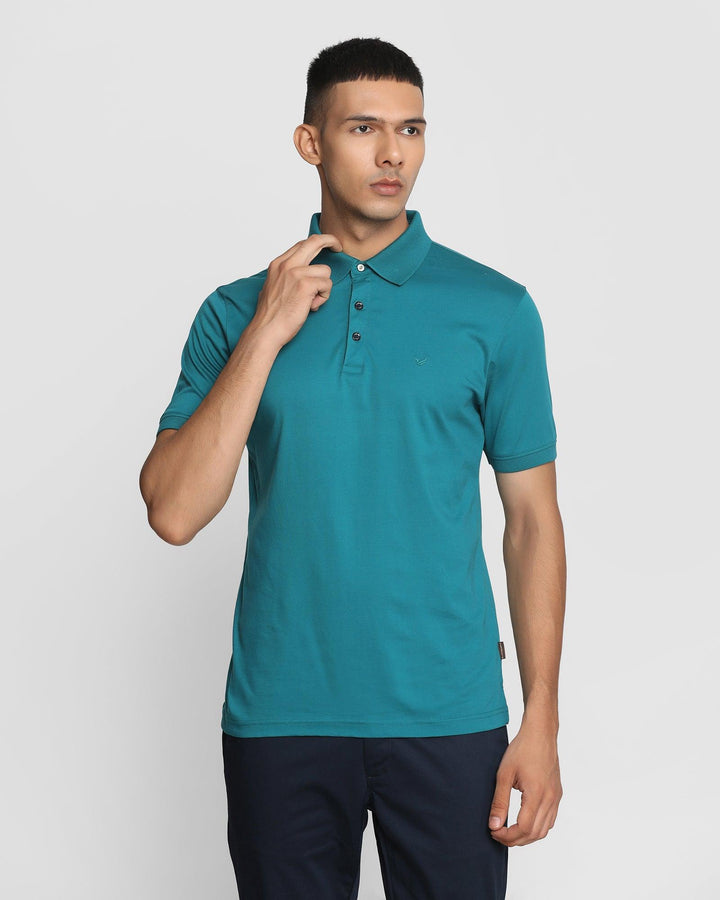 Polo Teal Green Solid T-Shirt - David