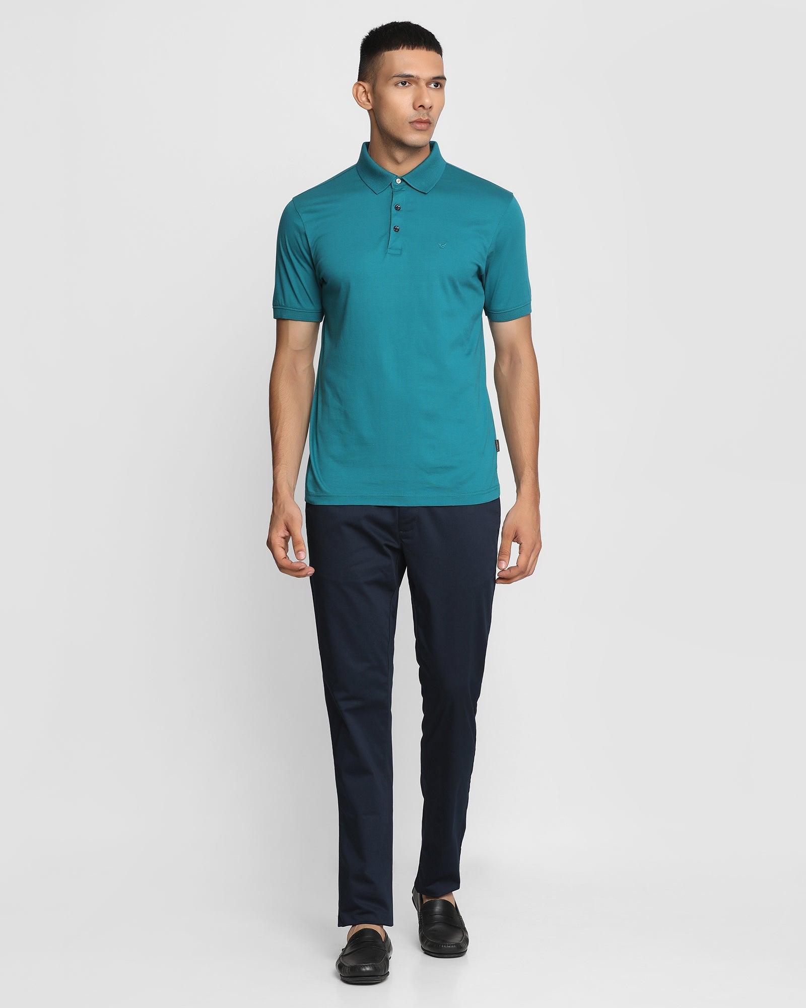 Polo Teal Green Solid T Shirt - David