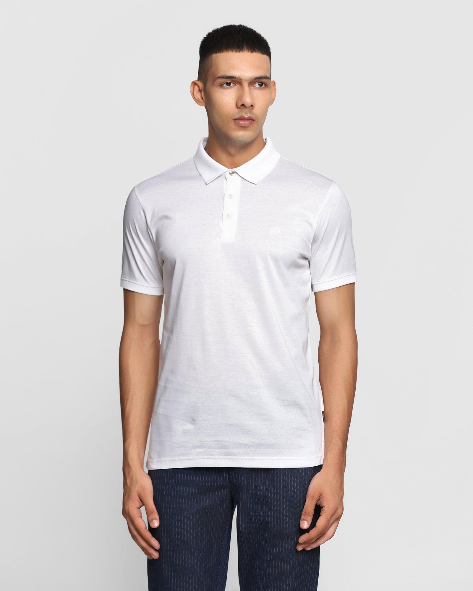 Polo White Solid T-Shirt - David