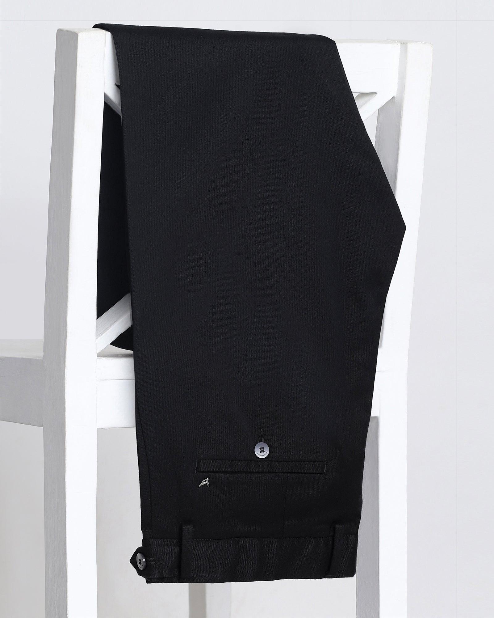 Slim Comfort B-95 Casual Black Textured Khakis - Jen
