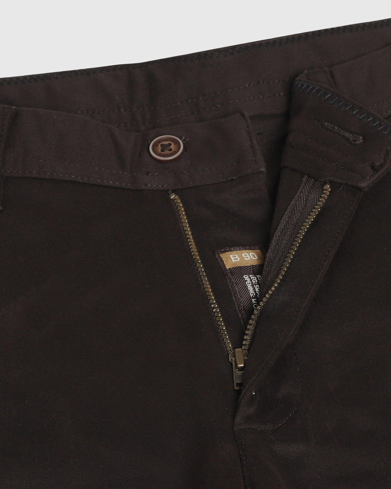 Straight B-90 Casual Chocolate Brown Solid Khakis - Clate