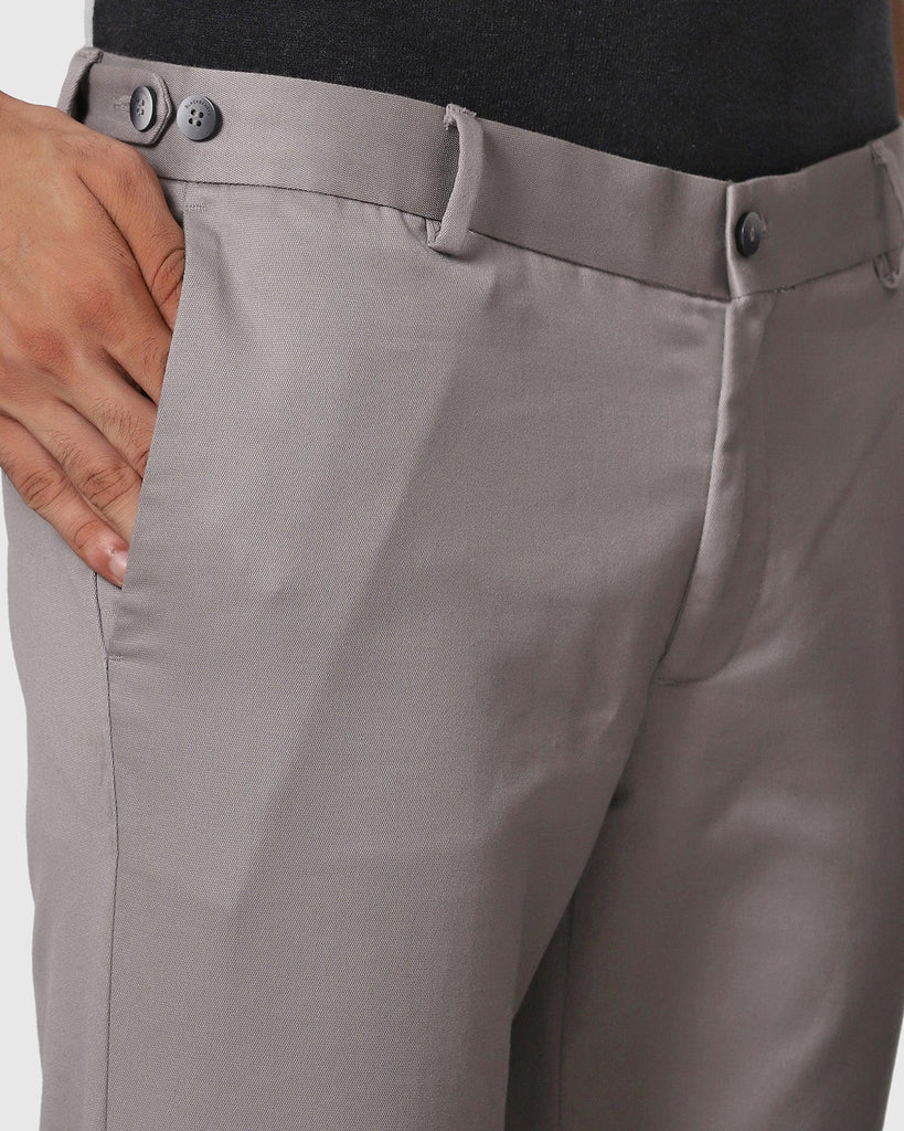Slim Comfort B-95 Casual Grey Textured Khakis - Jen
