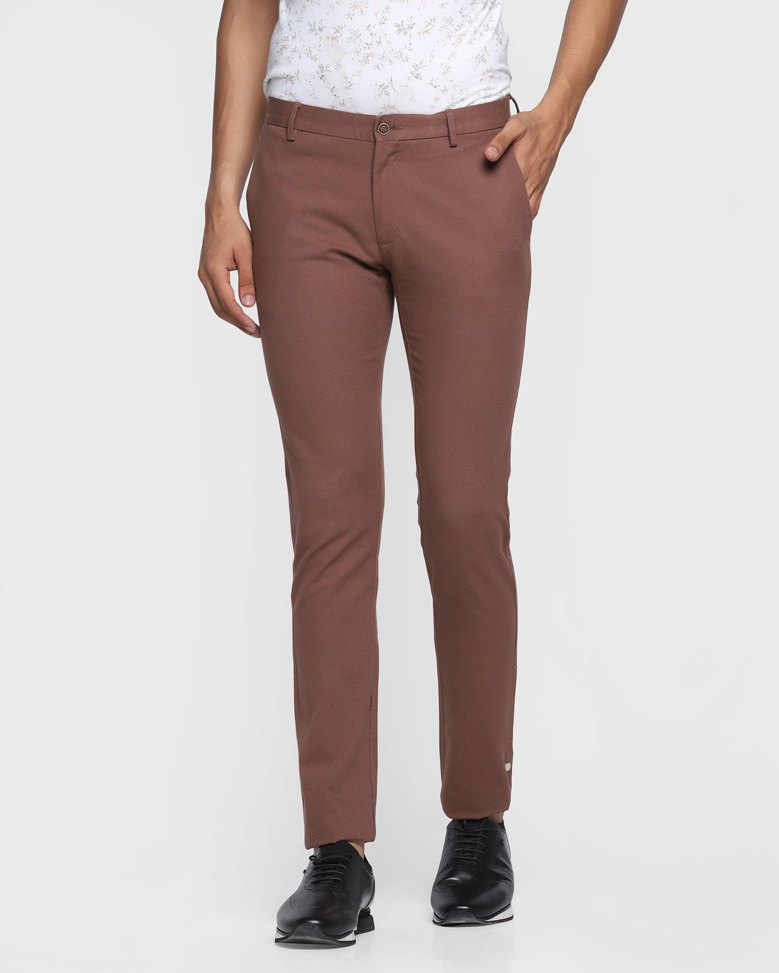 Slim Fit B-91 Casual Rust Solid Khakis - Canopus