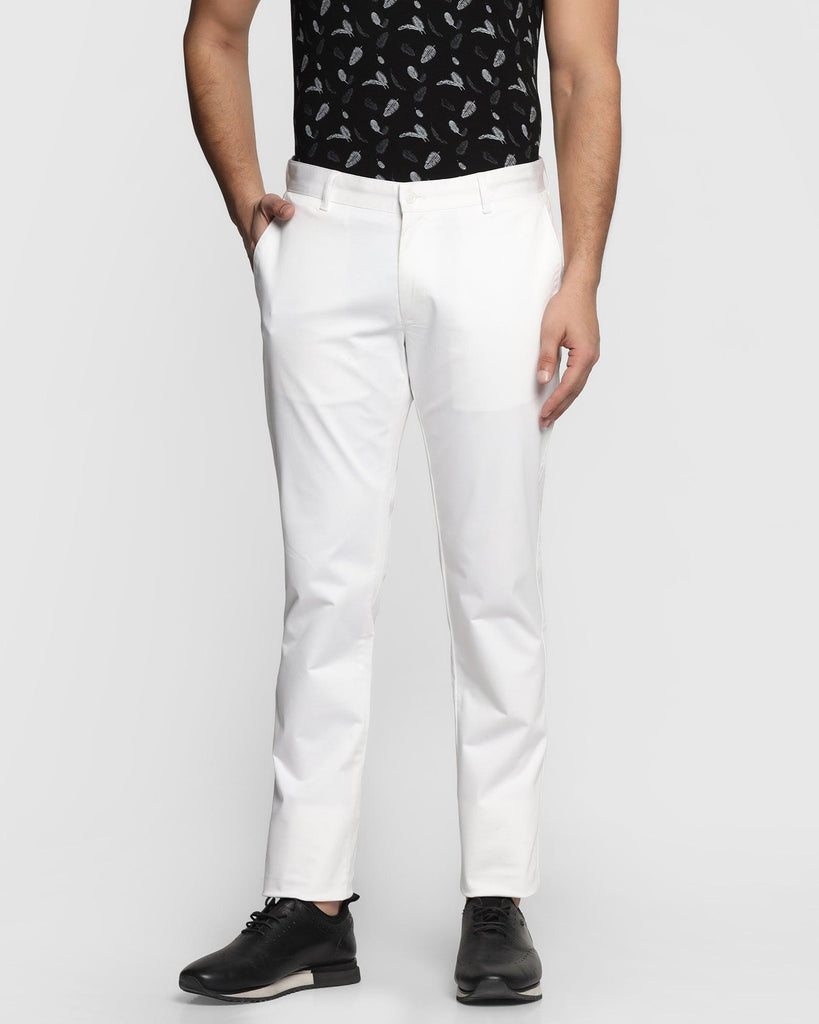 Slim Fit B-91 Casual White Solid Khakis - Cultron