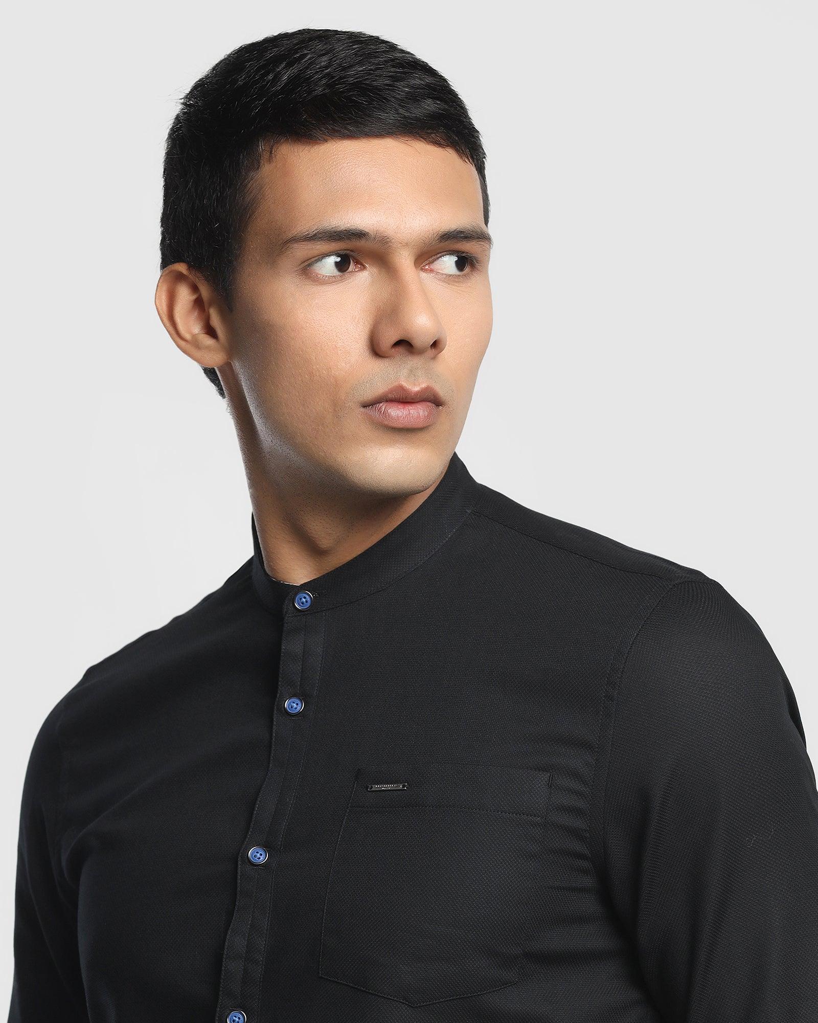 Casual Black Solid Shirt - Devin
