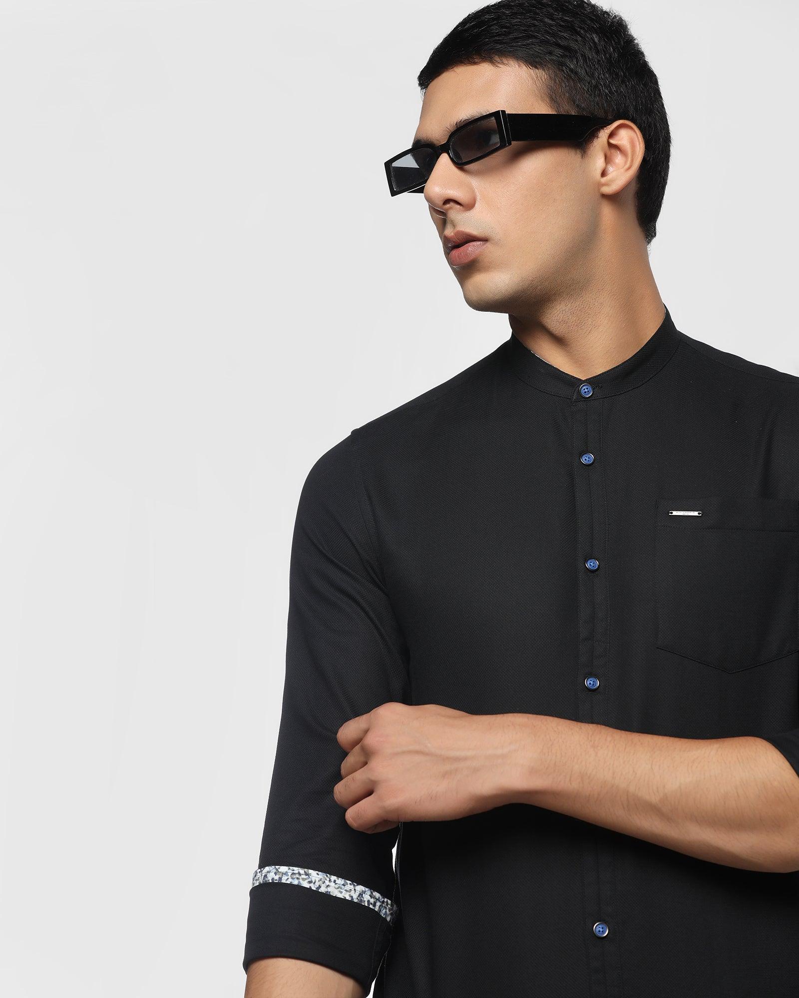 Casual Black Solid Shirt - Devin