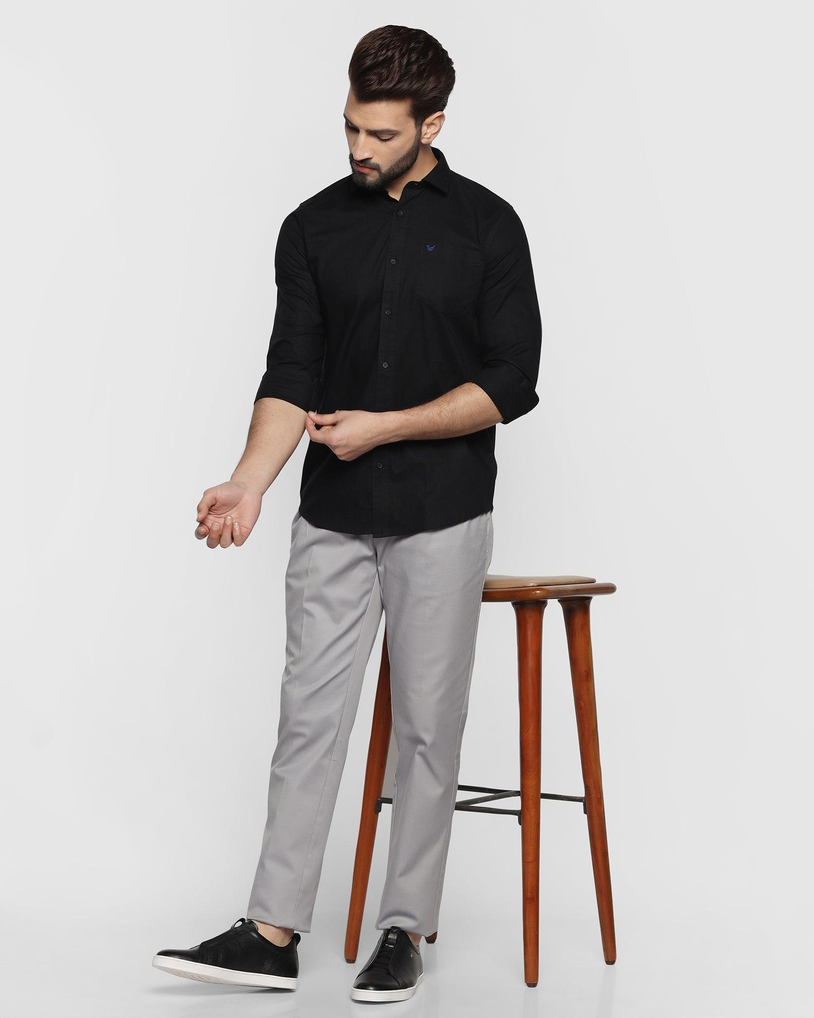 Casual Black Solid Shirt - Lure