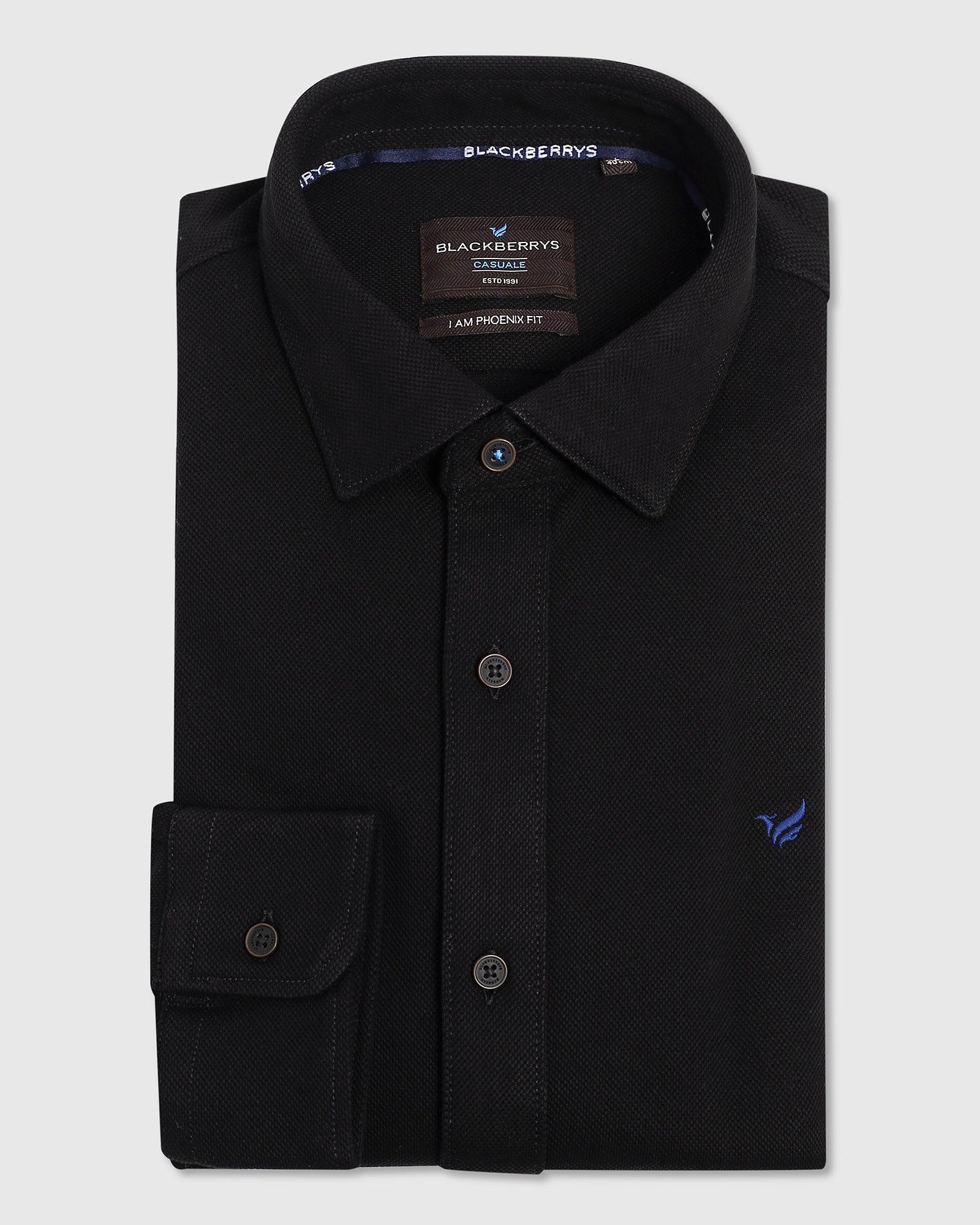 Casual Black Solid Shirt - Nico