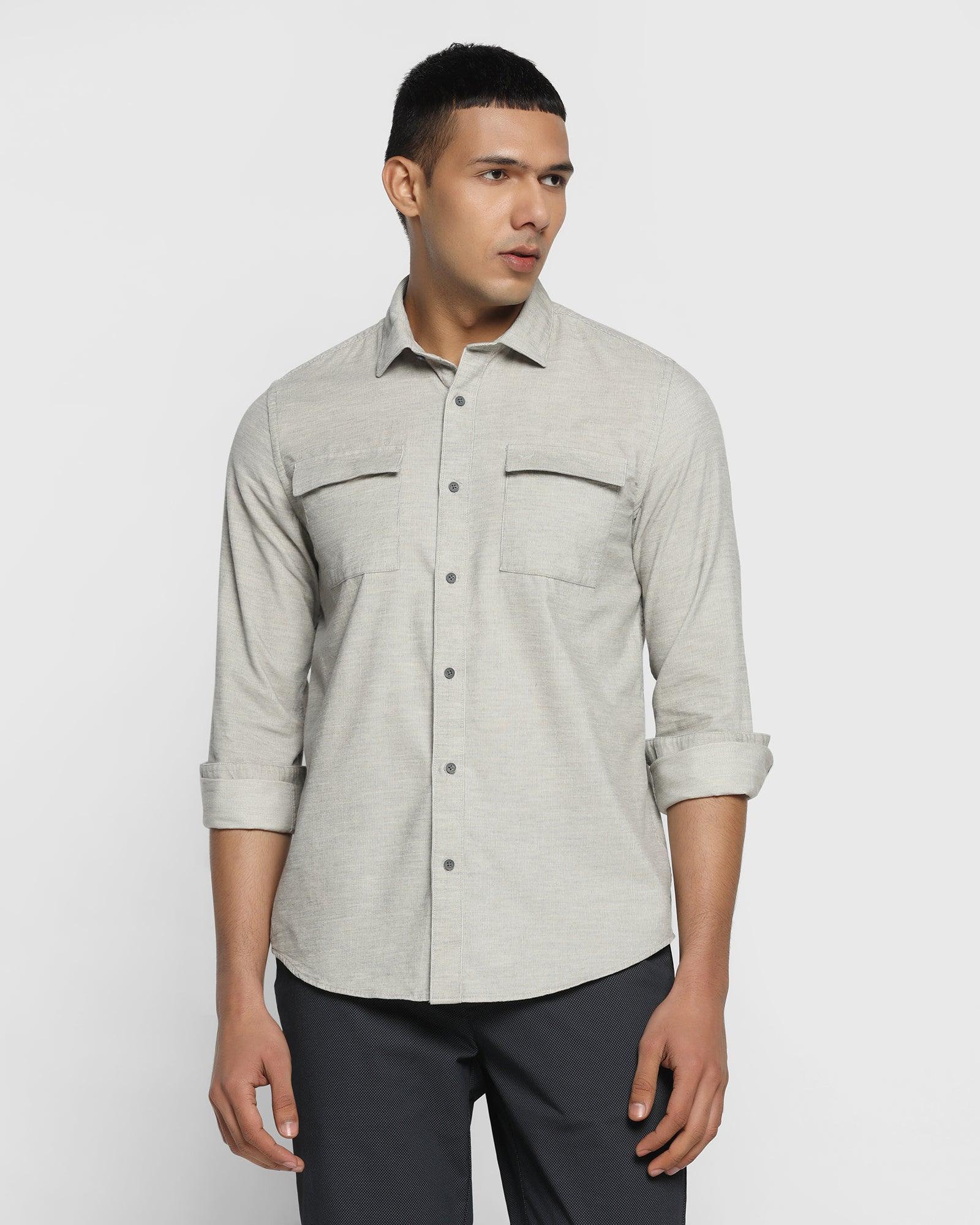 Casual Grey Solid Shirt - Ohio