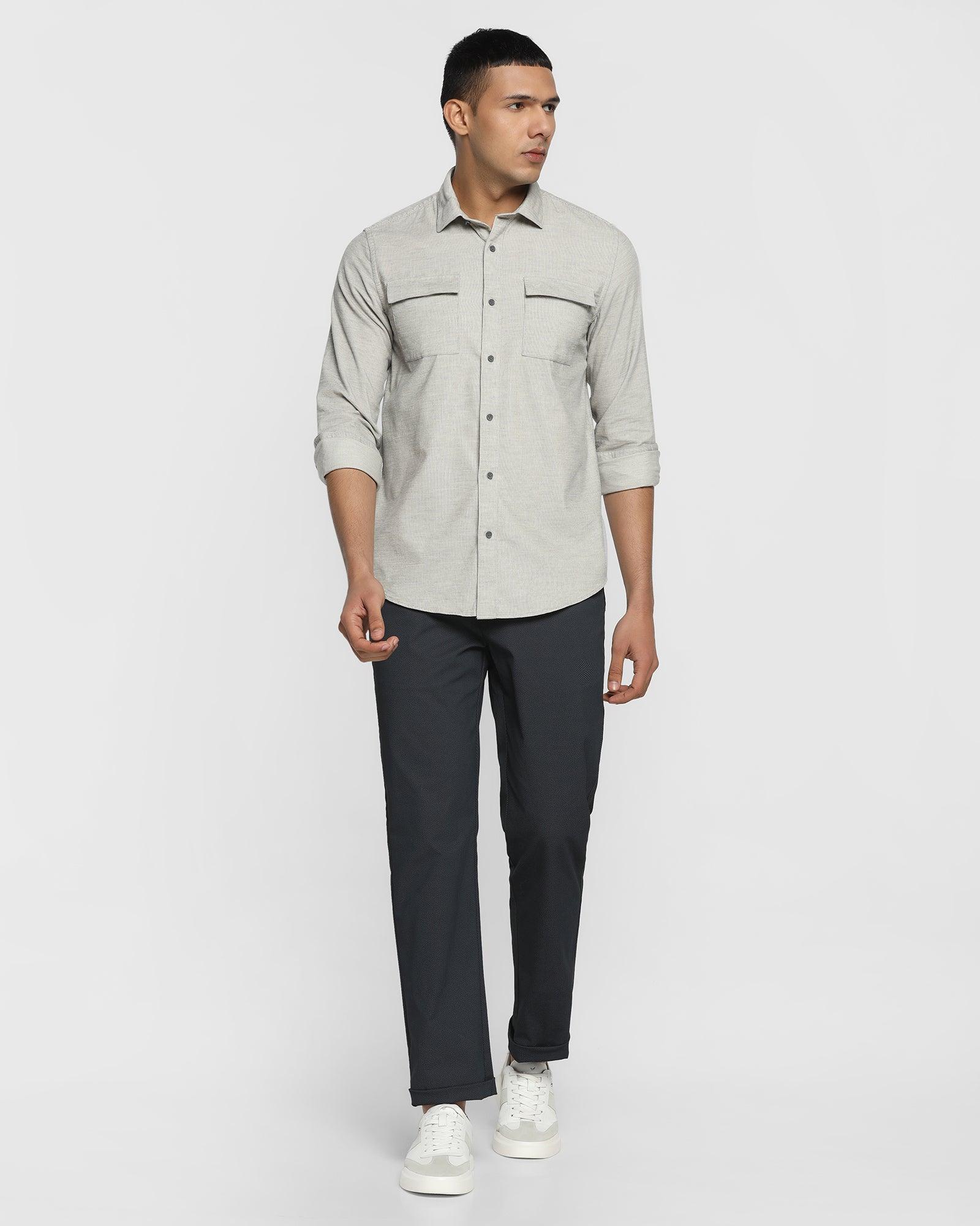 Casual Grey Solid Shirt - Ohio