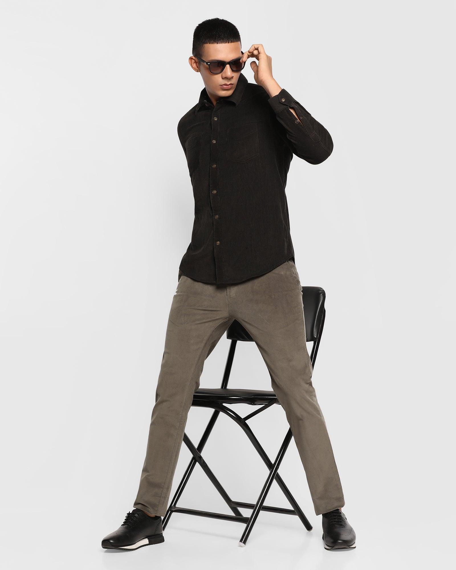 Casual Olive Solid Shirt - Setra