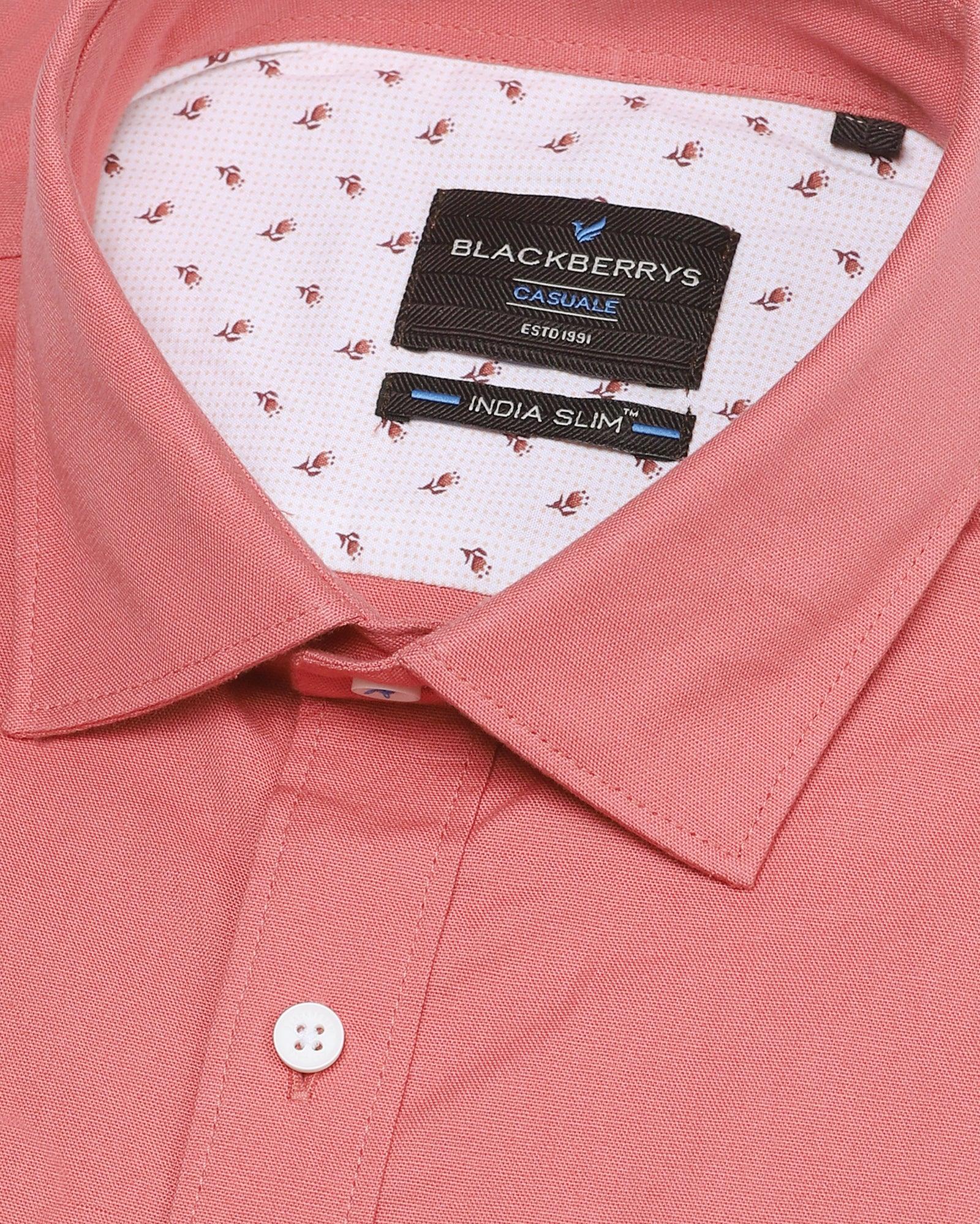 Casual Pink Solid Shirt - Scott