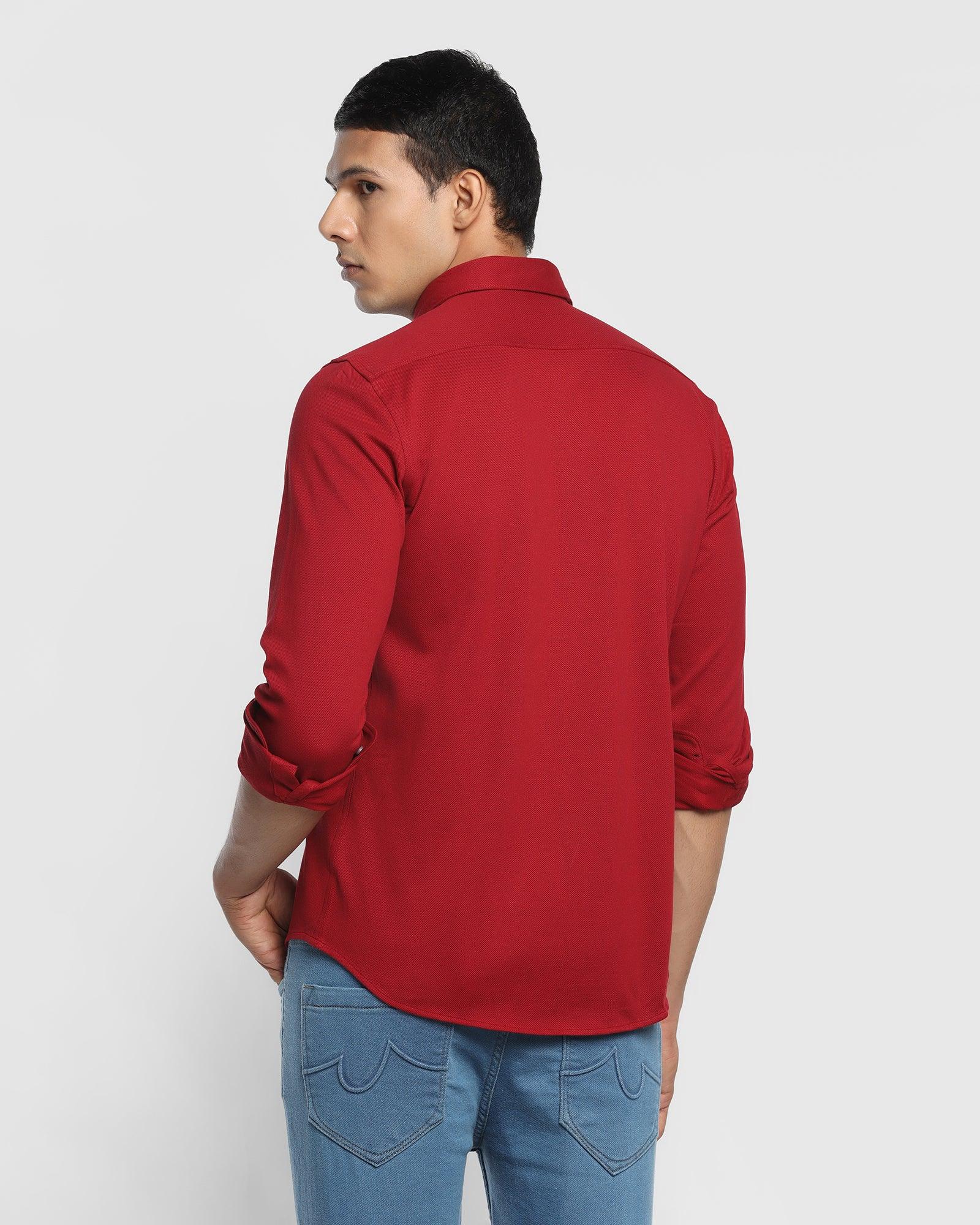 Casual Red Solid Shirt - Pareto