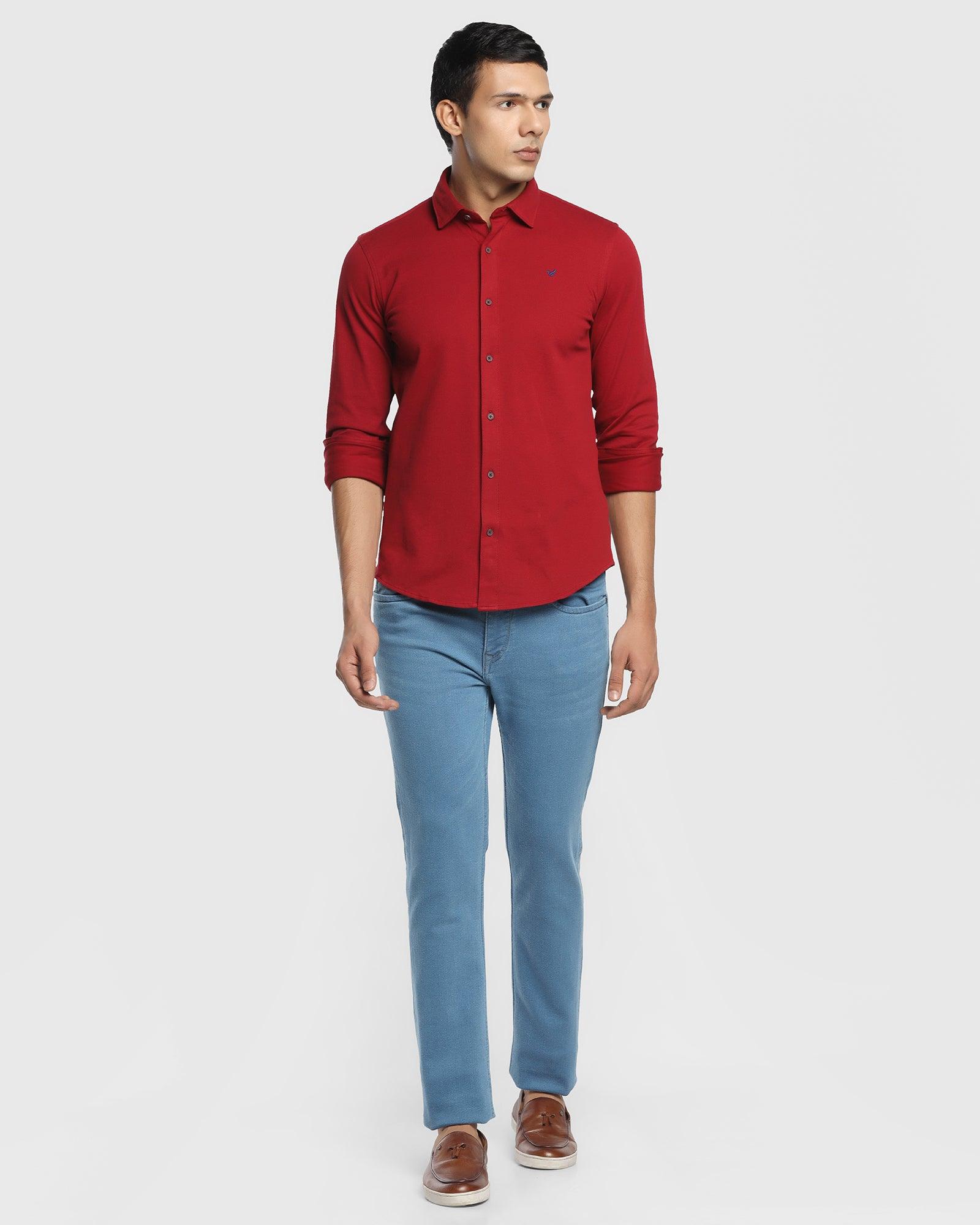 Casual Red Solid Shirt - Pareto