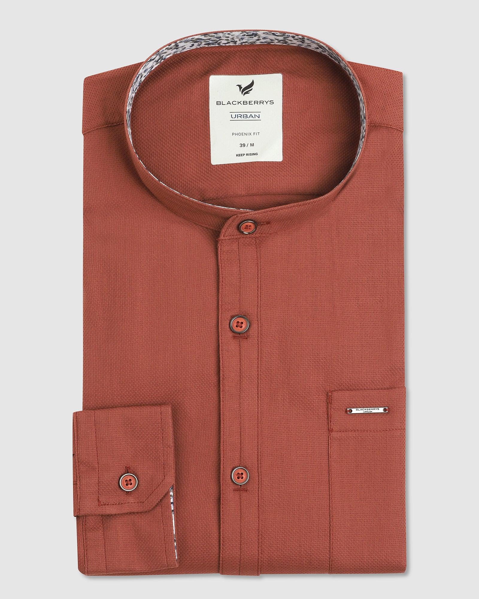 Casual Rust Solid Shirt - Devin