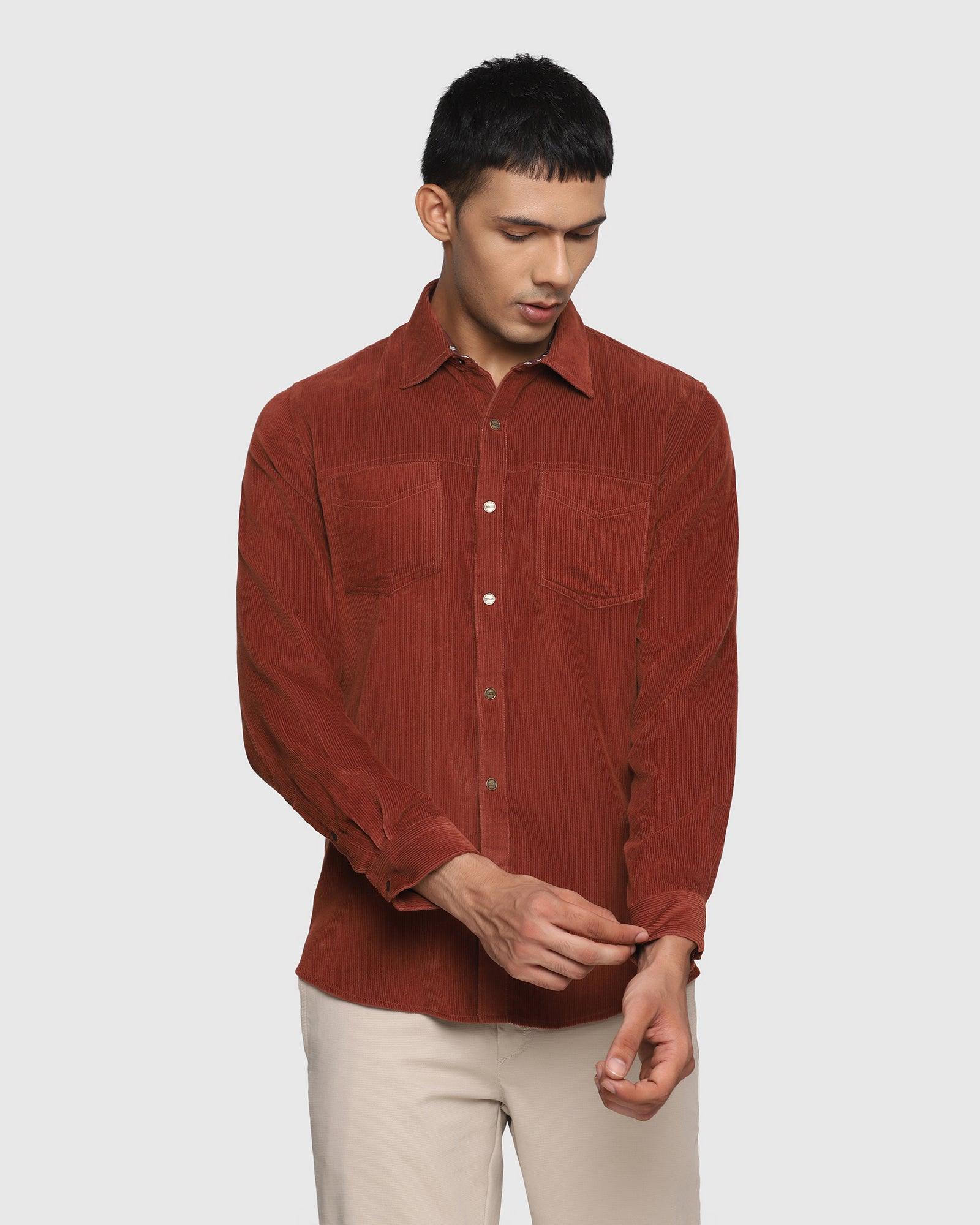 Casual Rust Solid Shirt - Setra