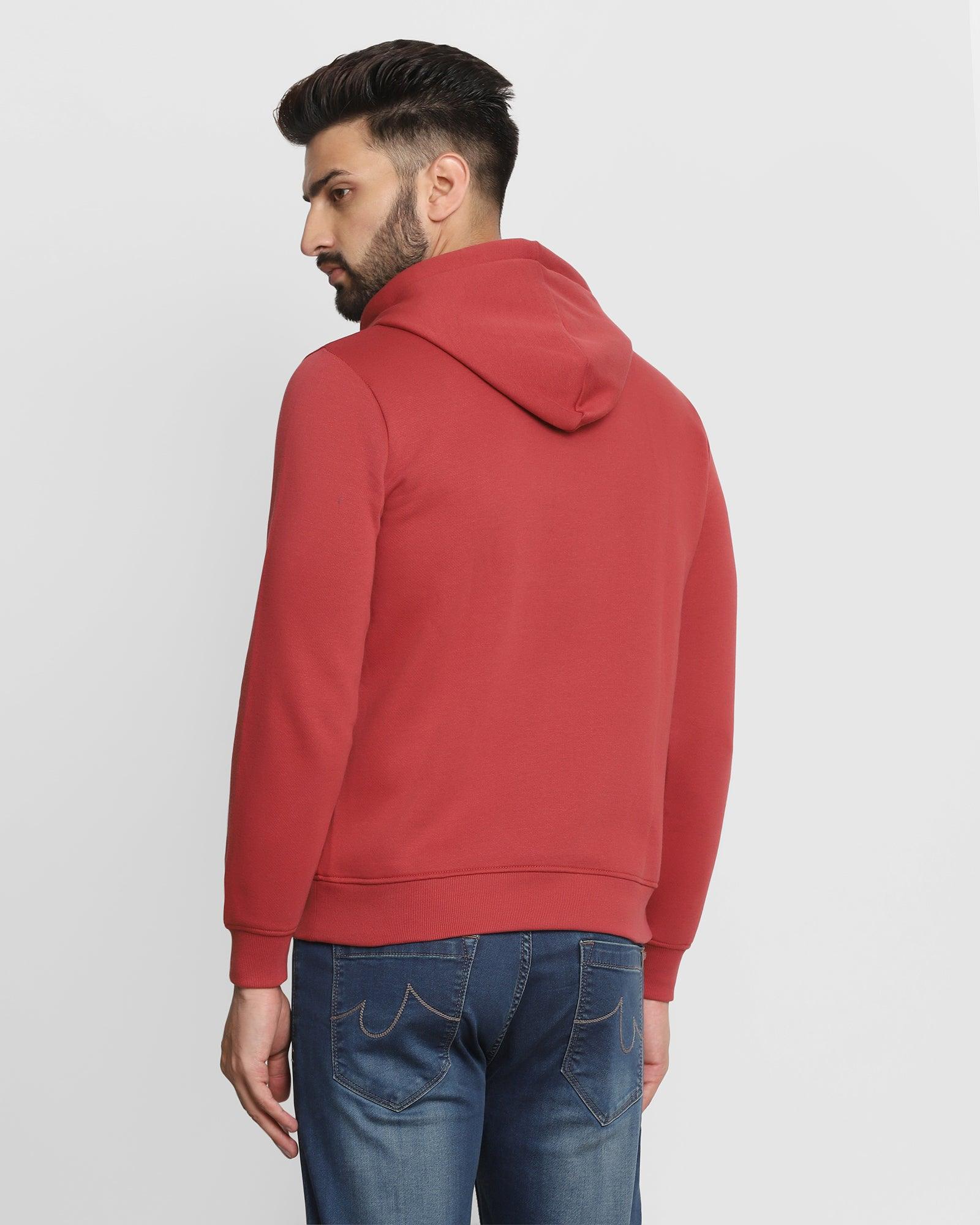 Hoodie Red Solid Sweatshirt - Kied