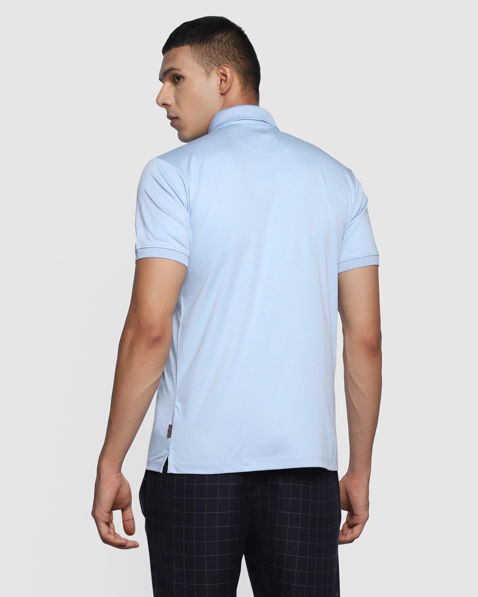 Polo Light Blue Solid T Shirt - Toll