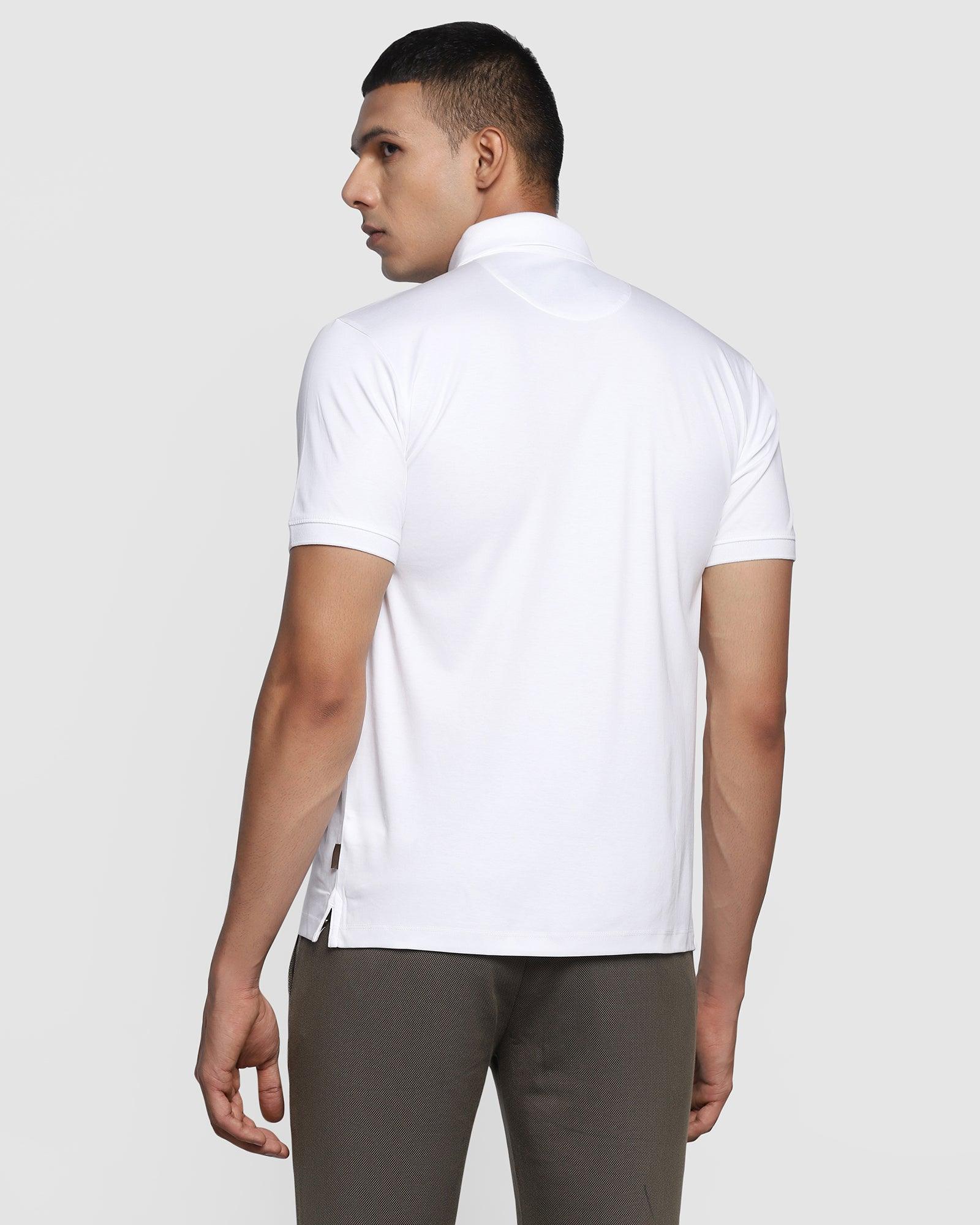 Polo White Solid T Shirt - Toll