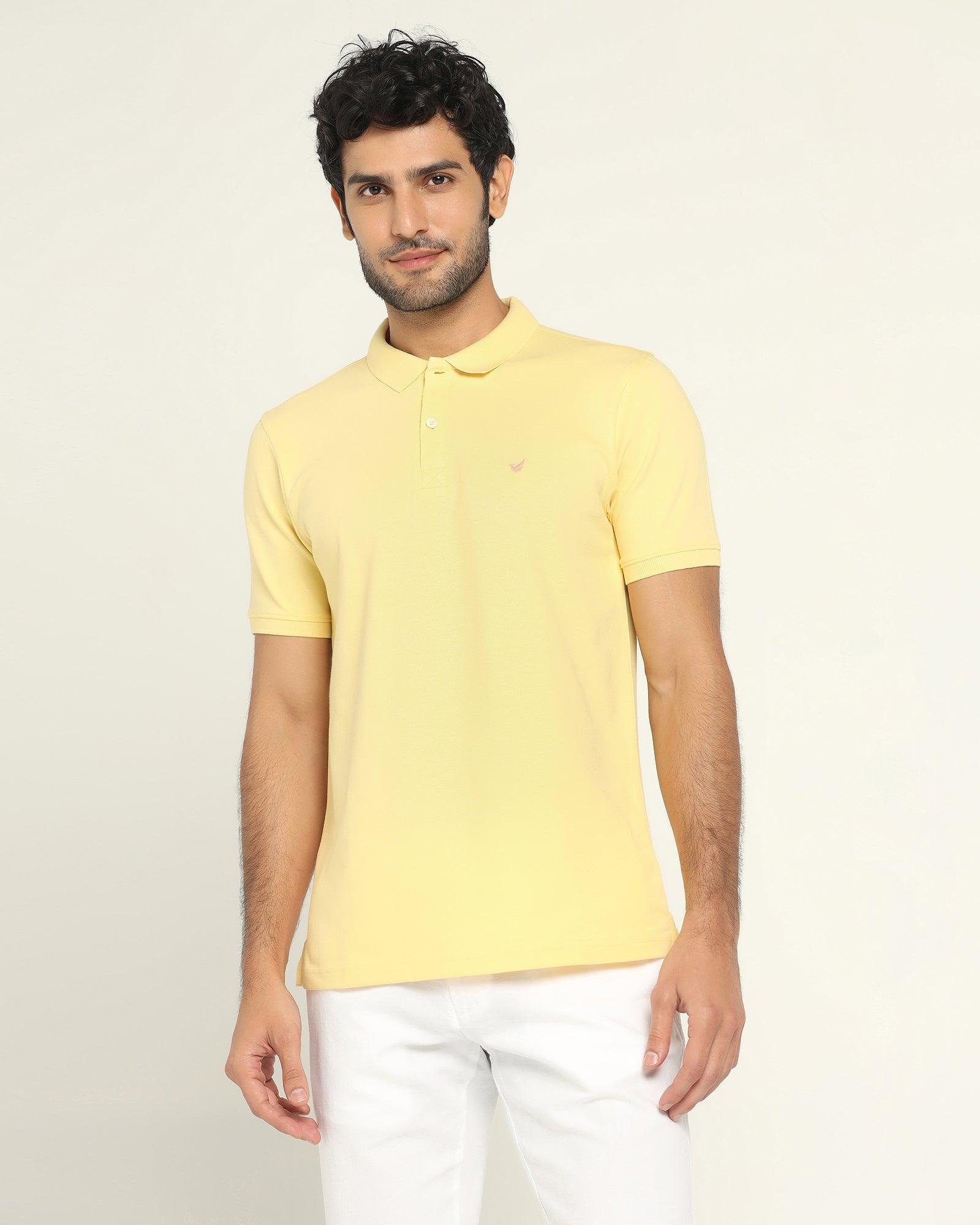 Polo Yellow Solid T Shirt - Bonnel - Blackberrys