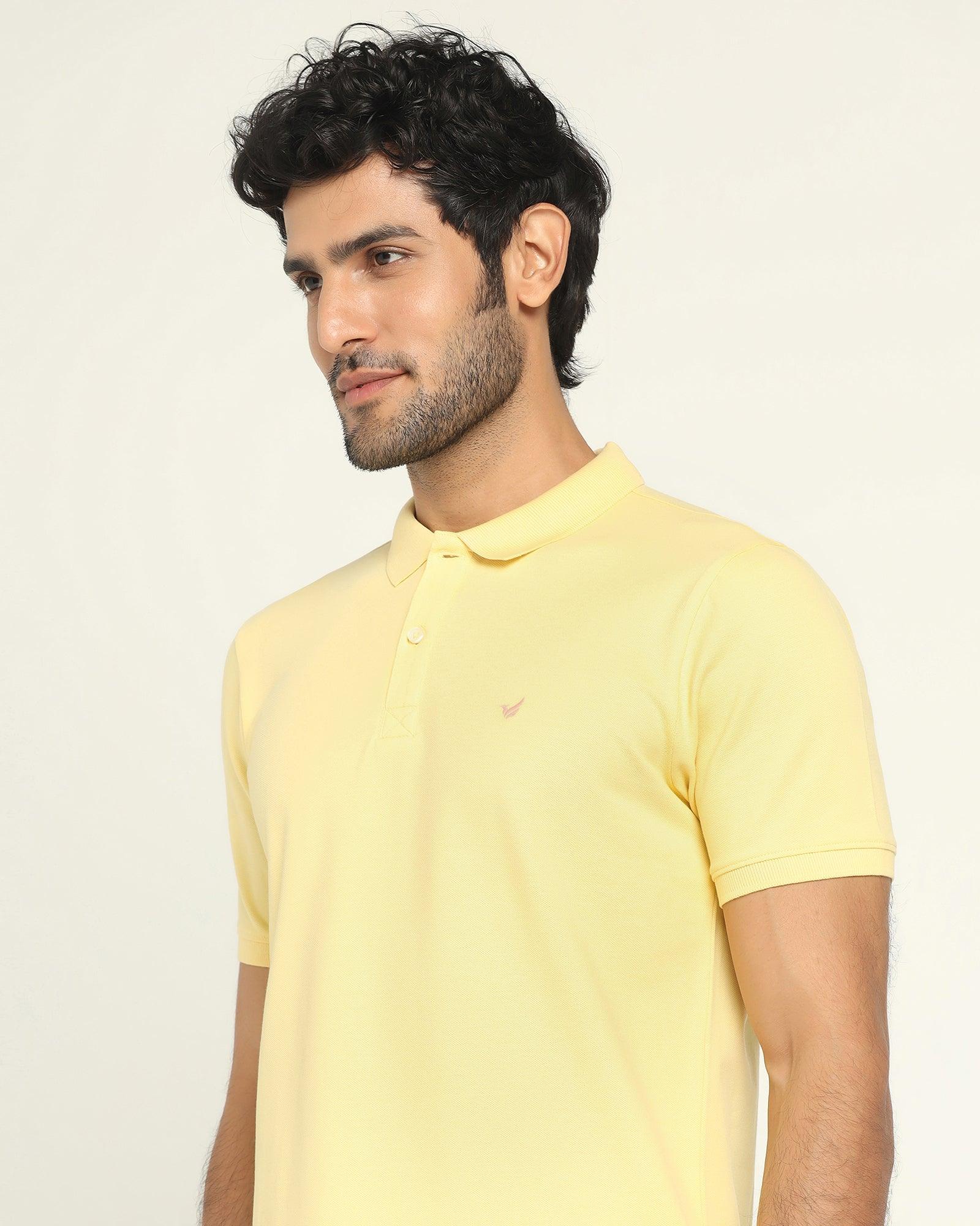 Polo Yellow Solid T Shirt - Bonnel - Blackberrys