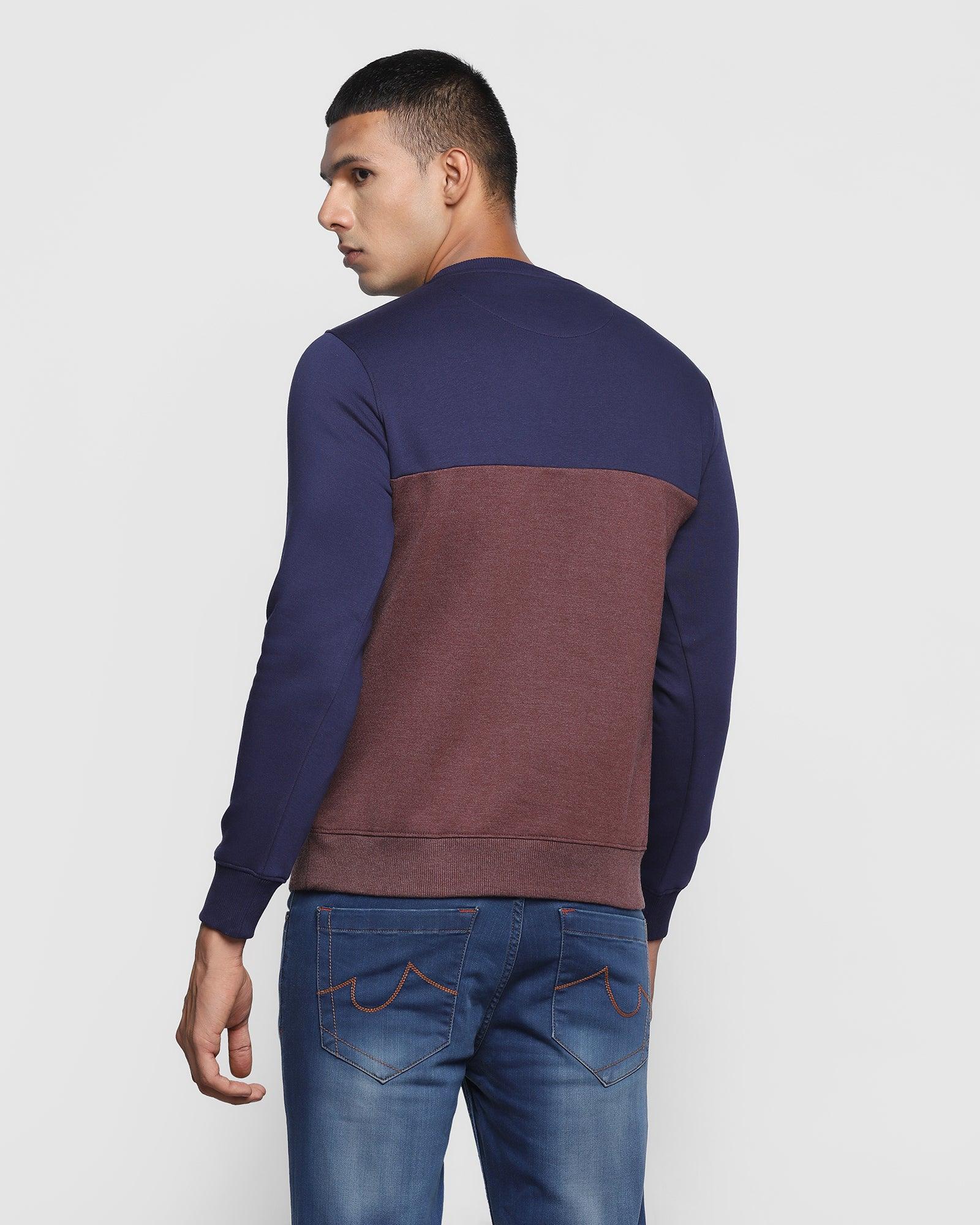 Crew Neck Sweatshirt In Wine (Crash) - Blackberrys