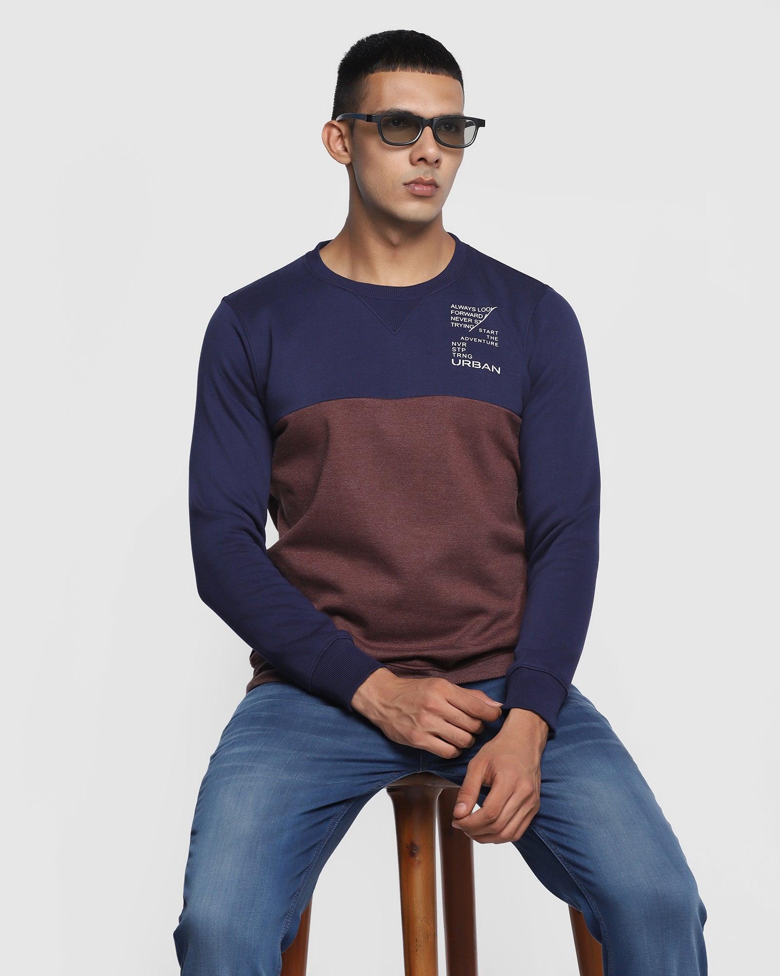 Crew Neck Sweatshirt In Wine (Crash) - Blackberrys