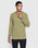 Crew Neck Moss Green Solid Sweater - Bonne