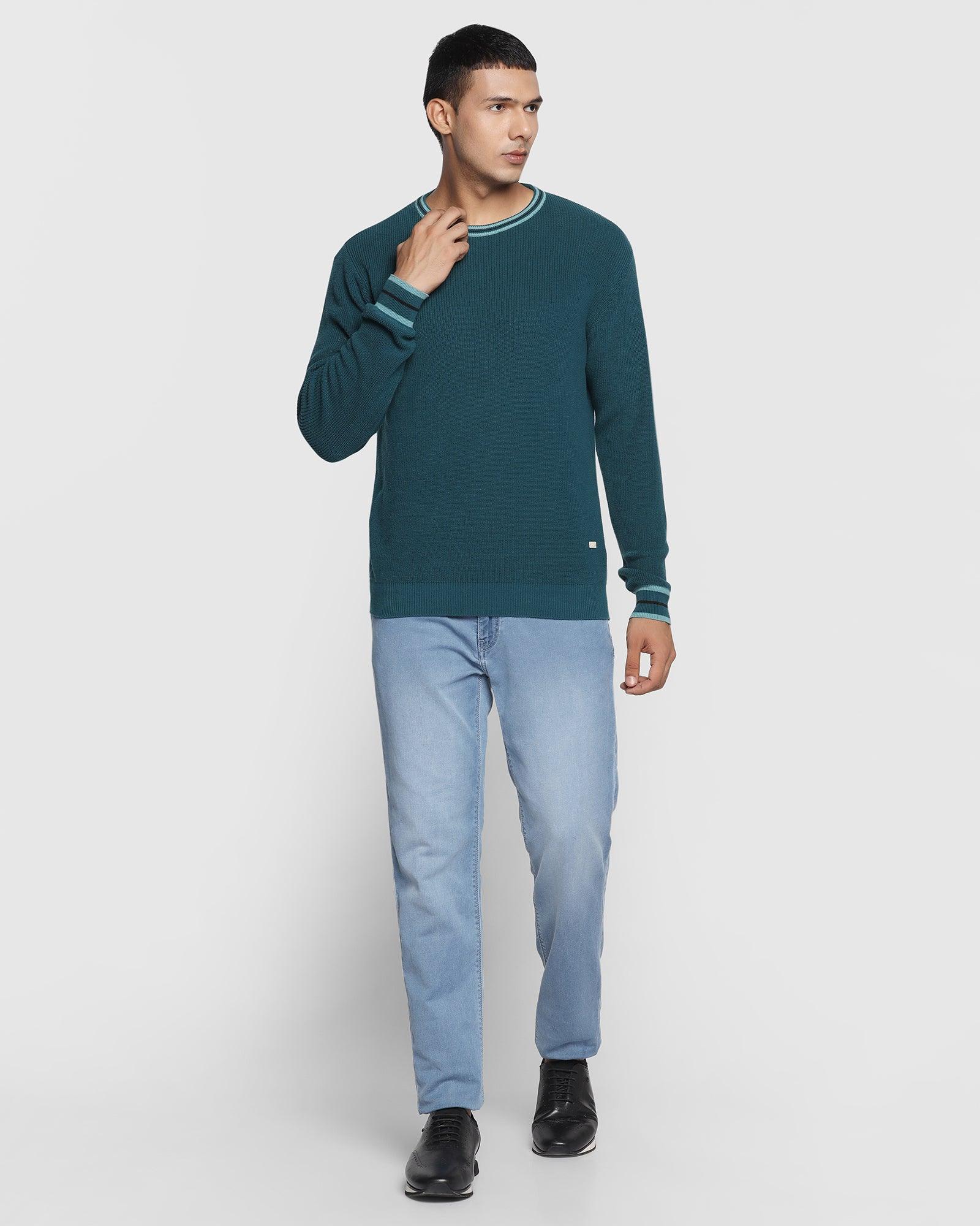 Crew Neck Sweater In Teal Green (Bonne) - Blackberrys