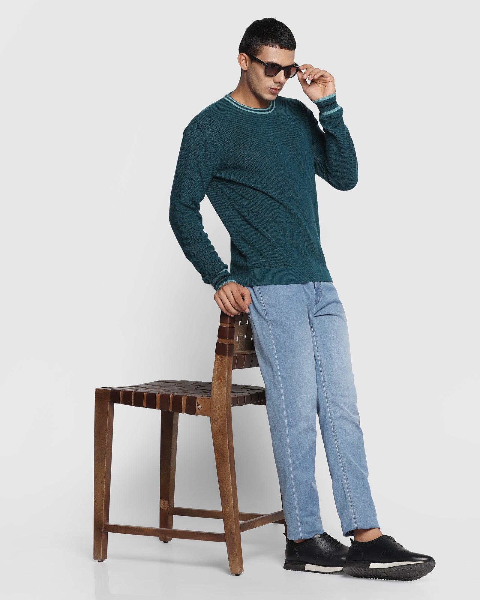 Crew Neck Sweater In Teal Green (Bonne) - Blackberrys