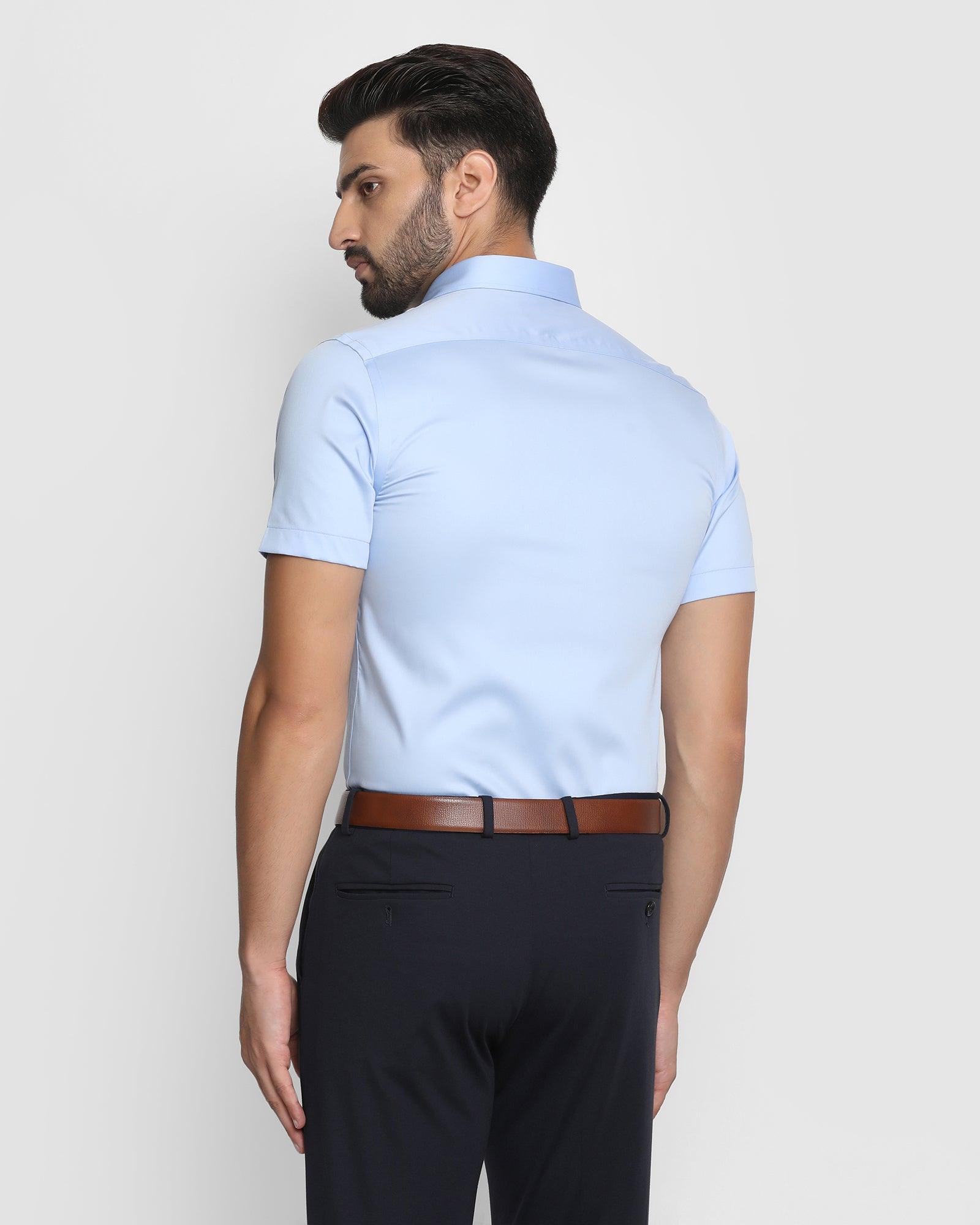 Formal Half Sleeve Blue Solid Shirt - Sailor