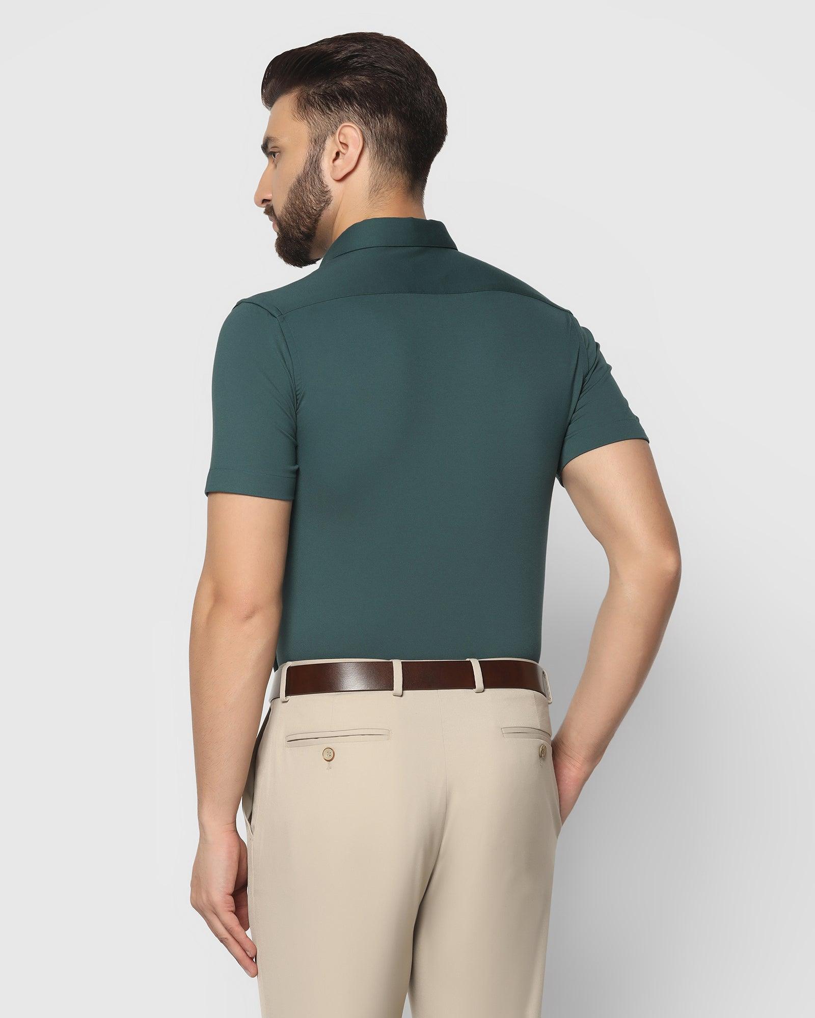 Formal Half Sleeve Teal Solid Shirt - Primus
