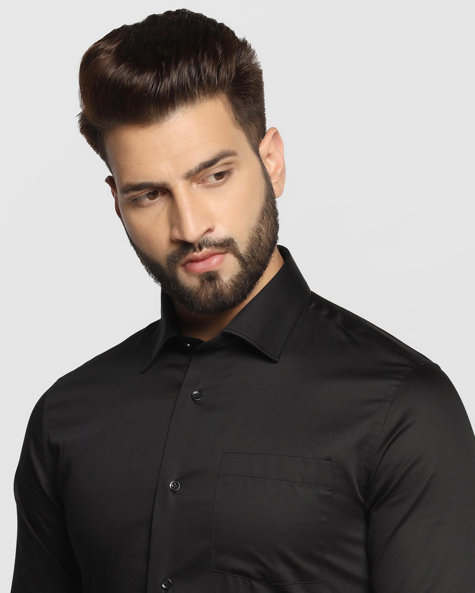 Formal Black Solid Shirt - Simble