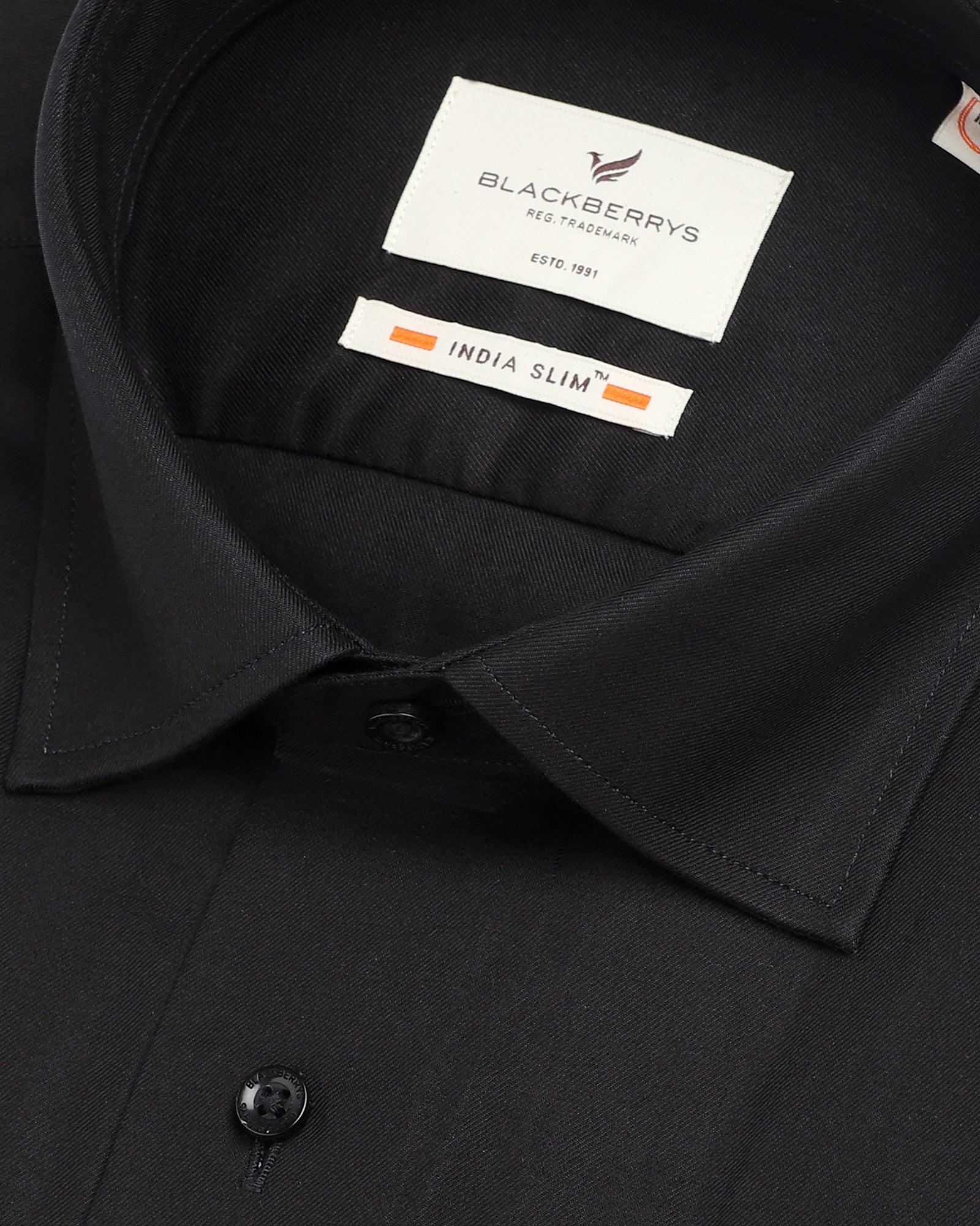 Formal Black Solid Shirt - Vento