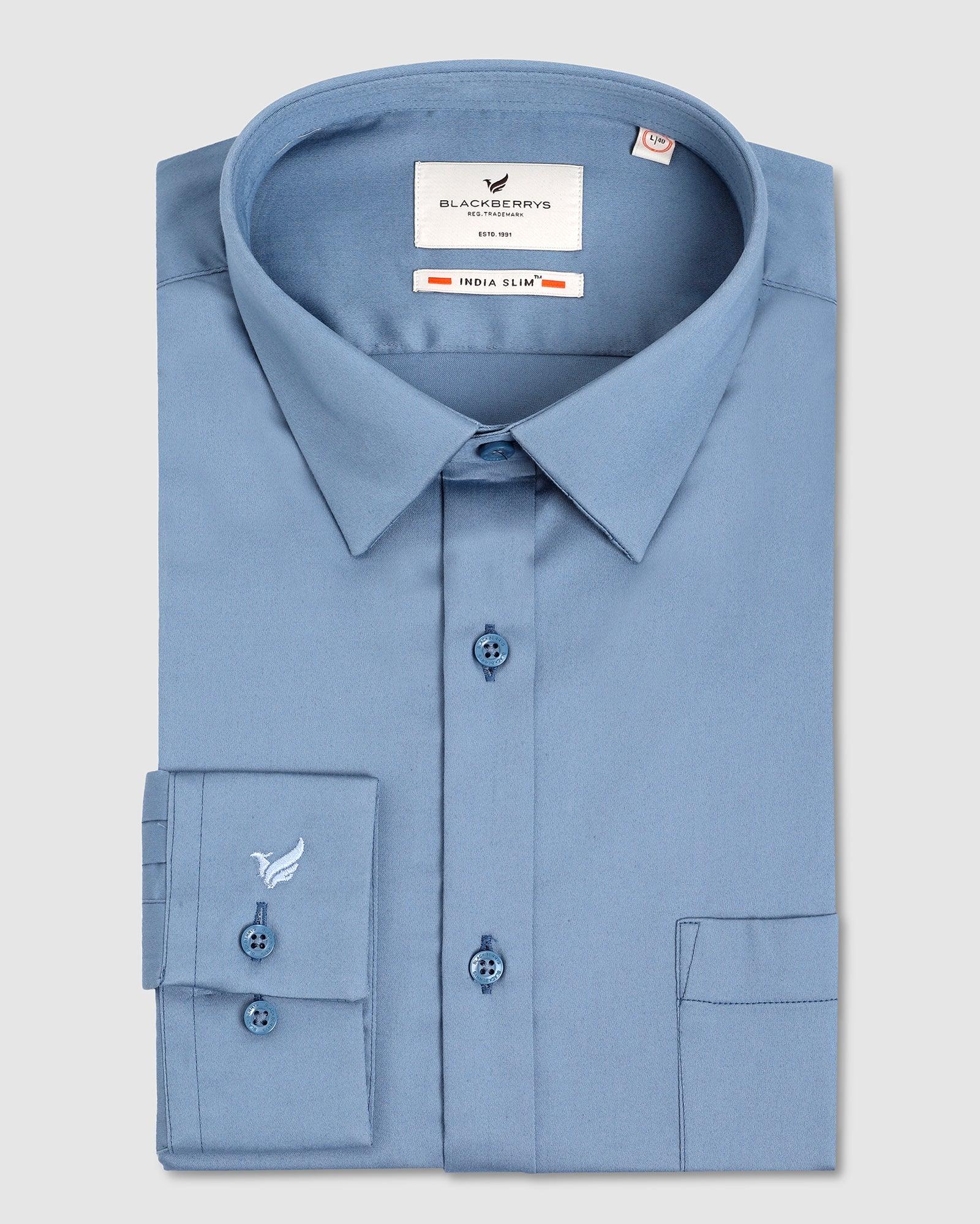 Formal Blue Solid Shirt - Donato