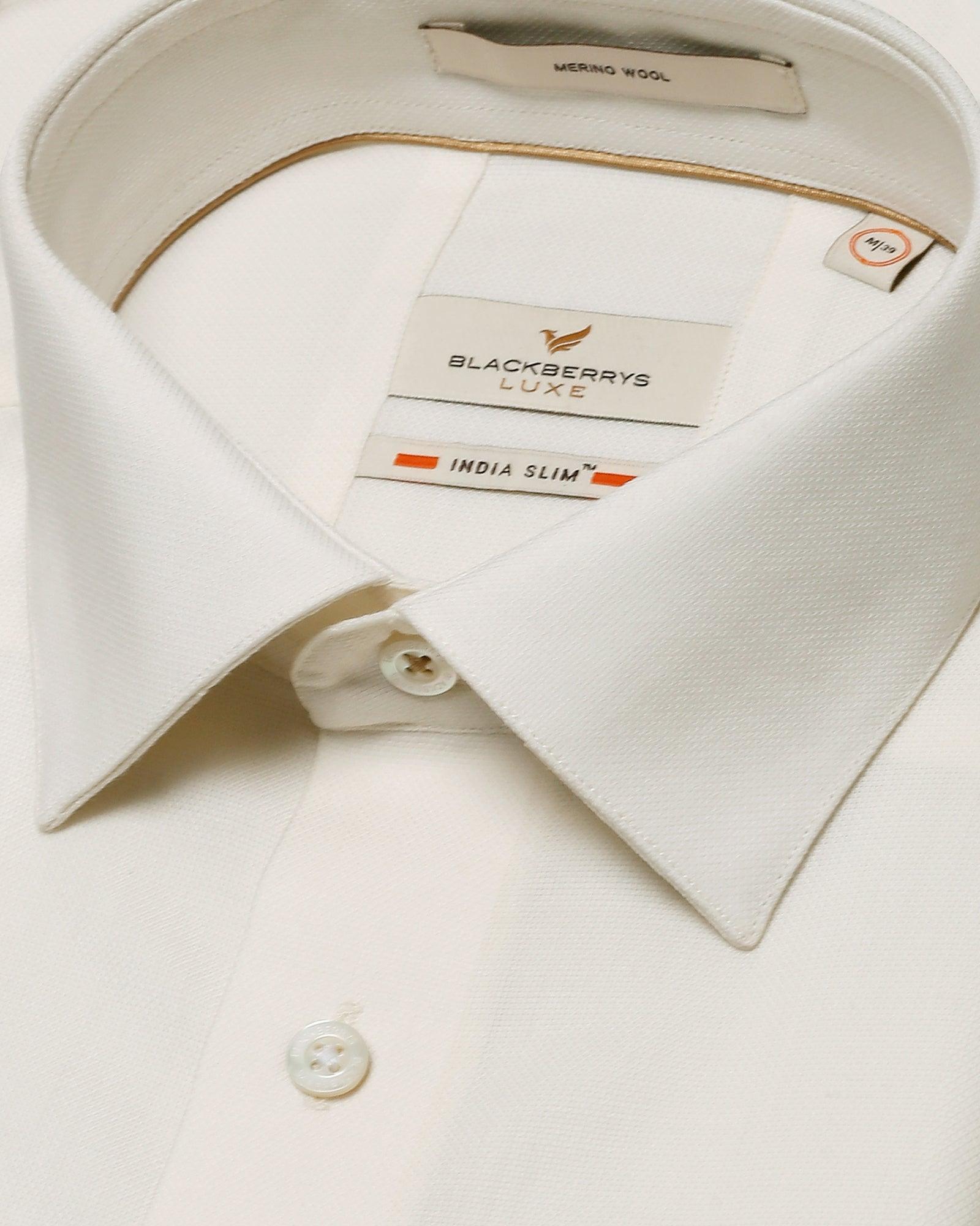 Formal Shirt In Cream (York) - Blackberrys