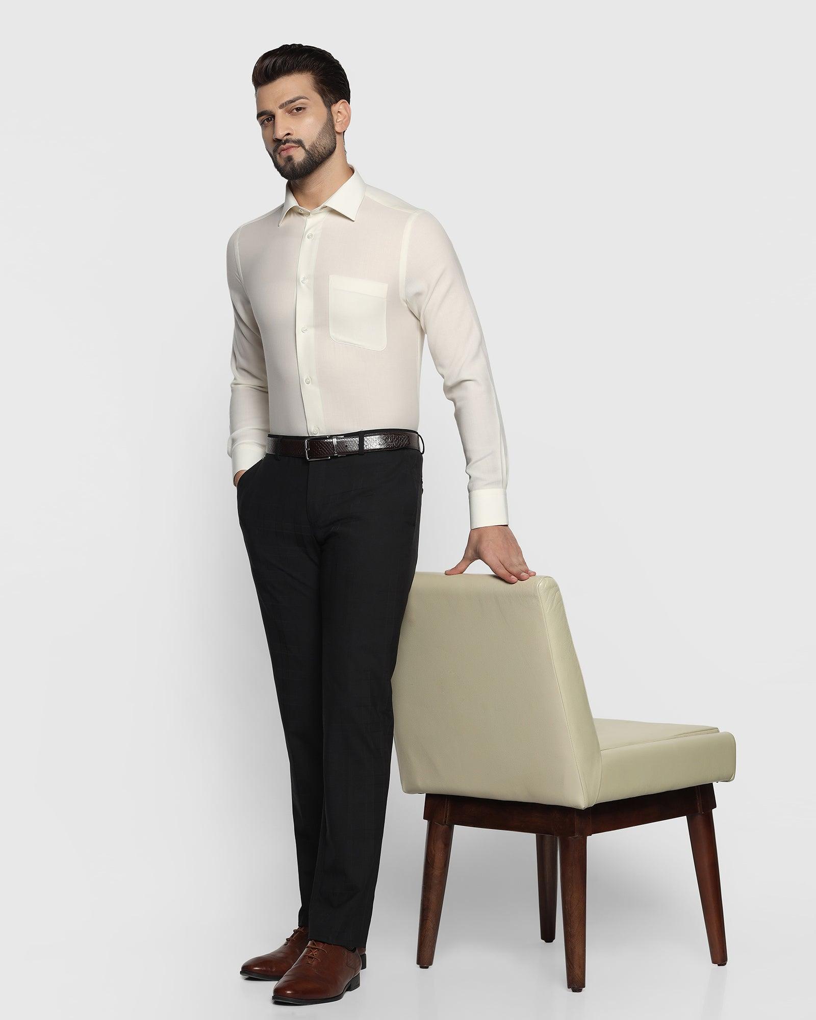 Formal Shirt In Cream (York) - Blackberrys