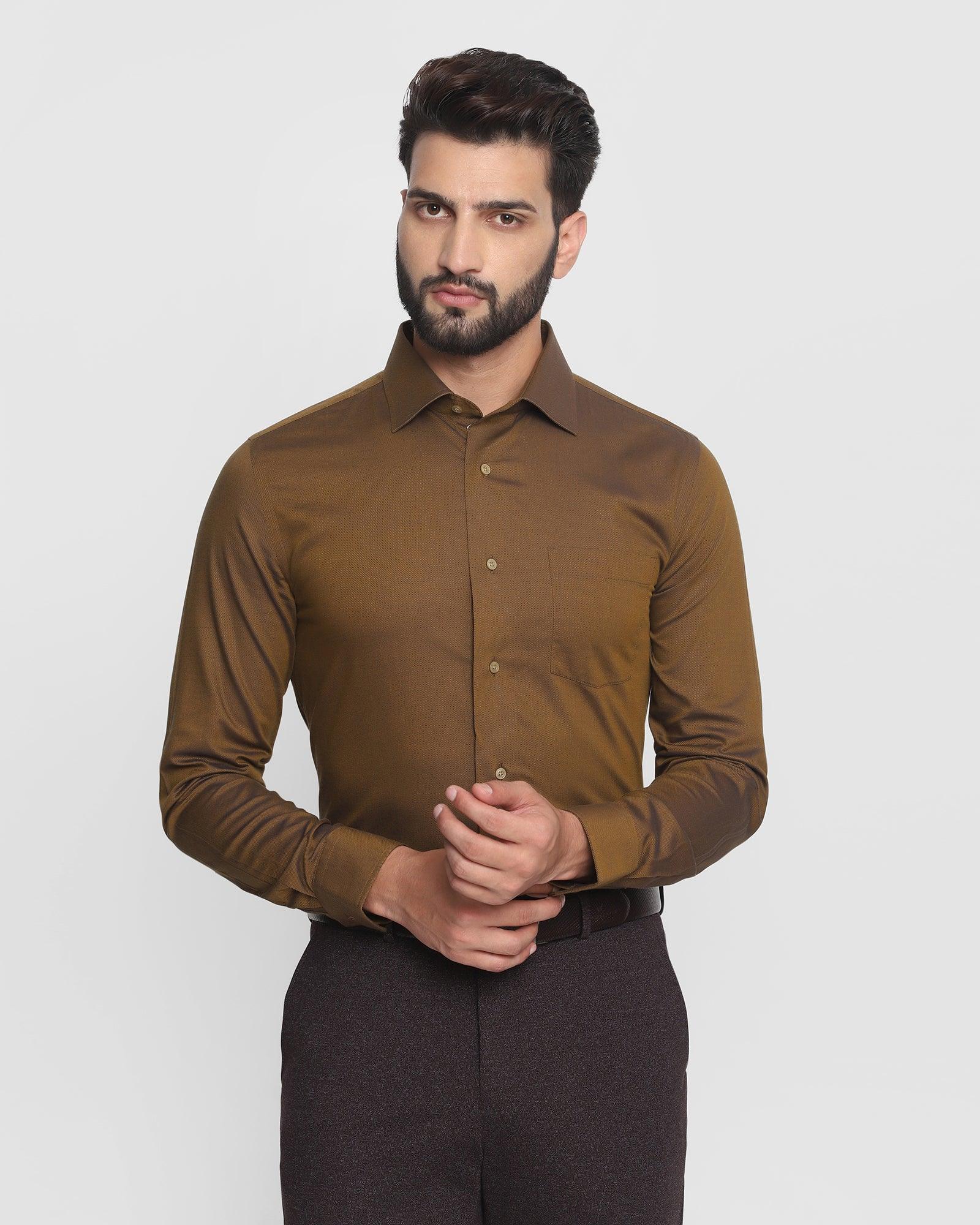 Formal Golden Solid Shirt - Abital