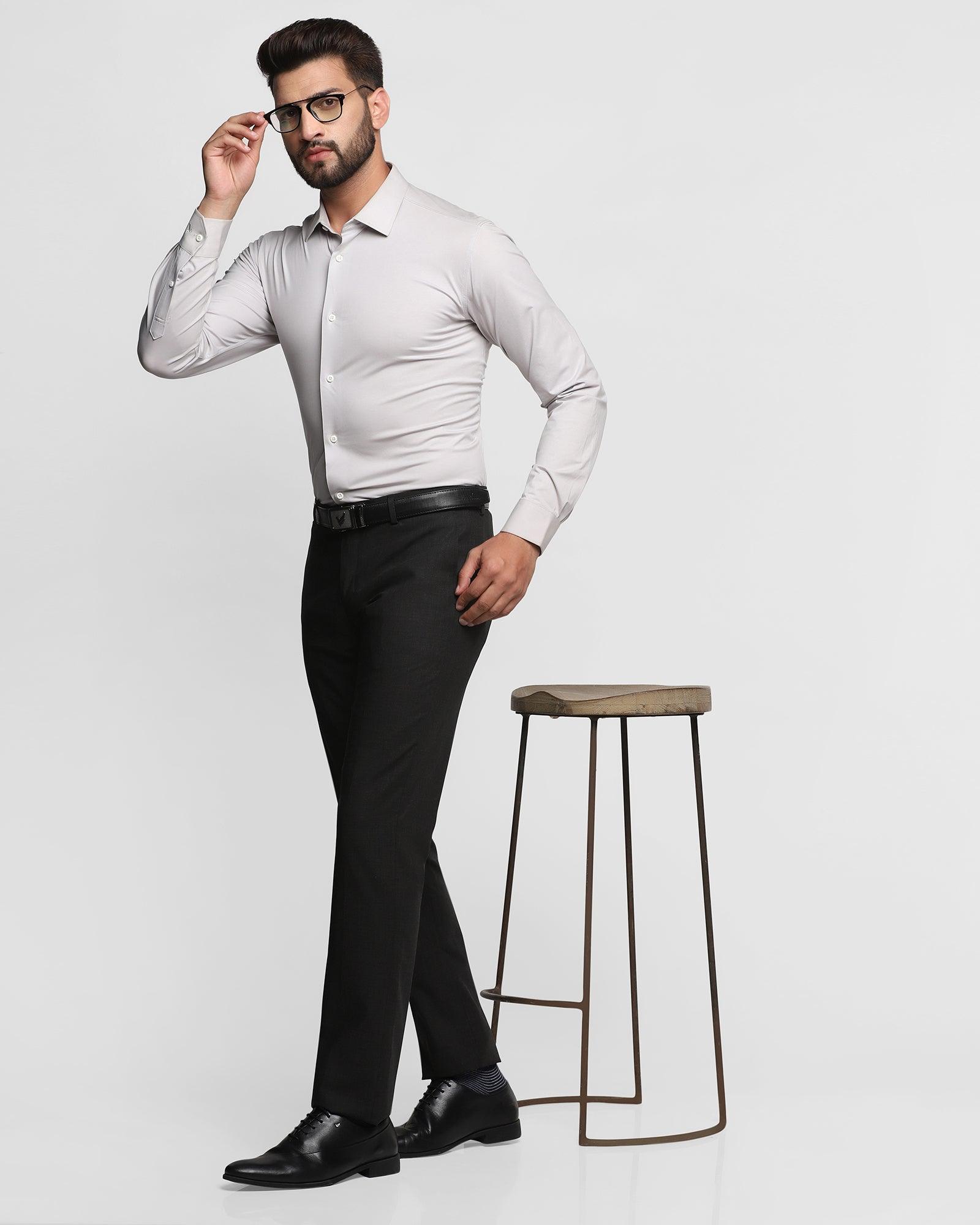 Formal Grey Solid Shirt - Verna