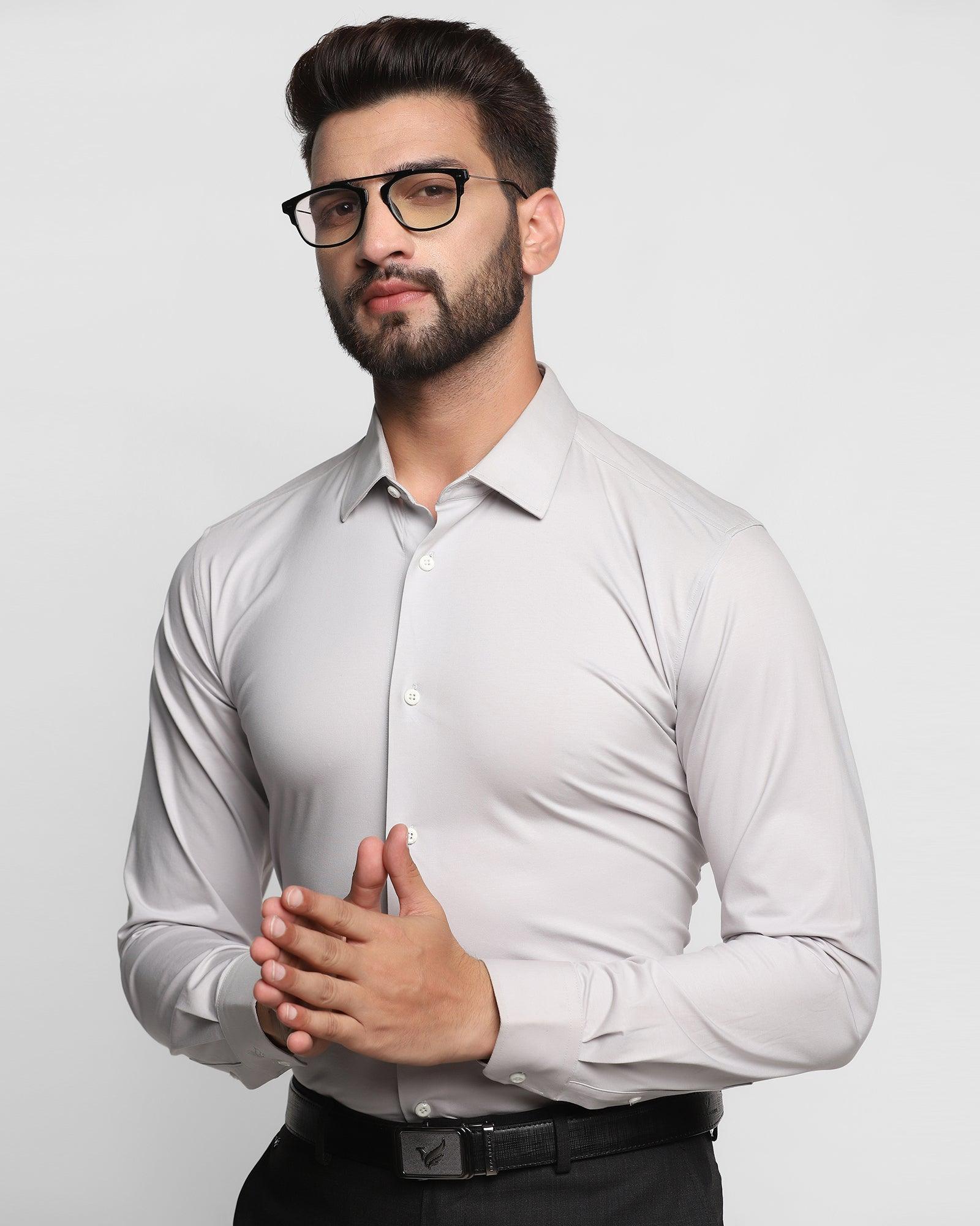 Formal Grey Solid Shirt - Verna