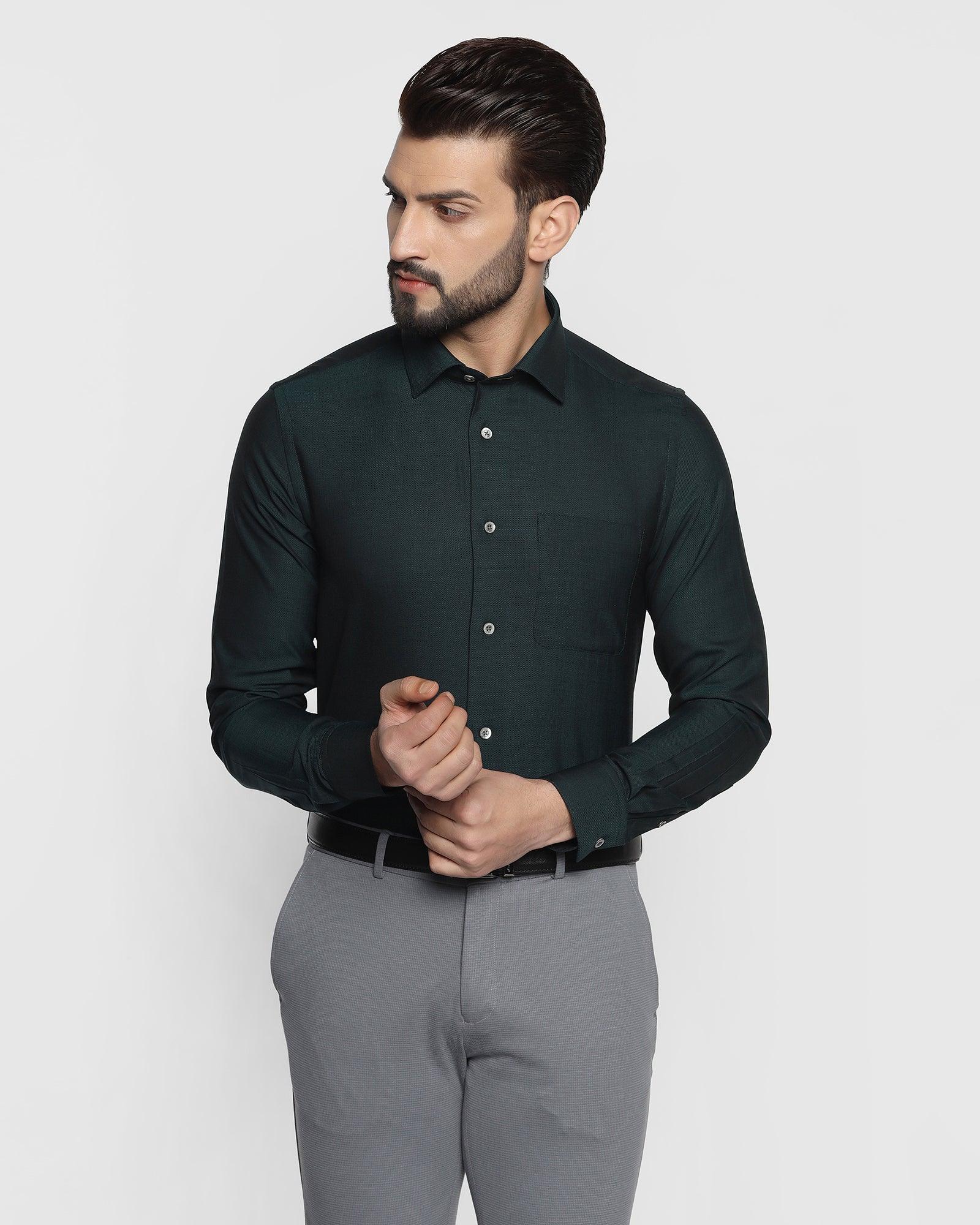 Luxe Formal Olive Solid Shirt - Bruno