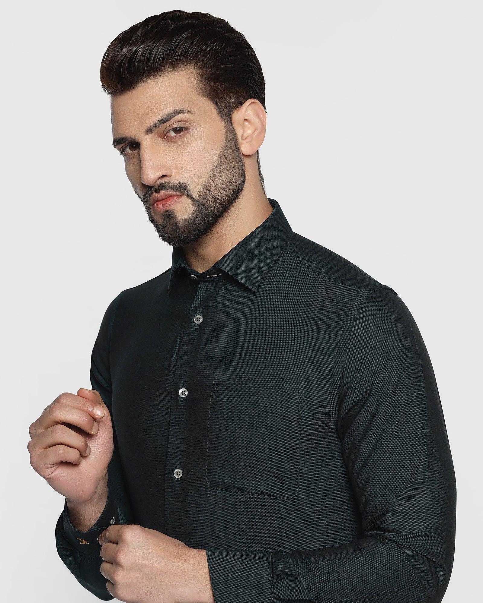 Luxe Formal Olive Solid Shirt - Bruno