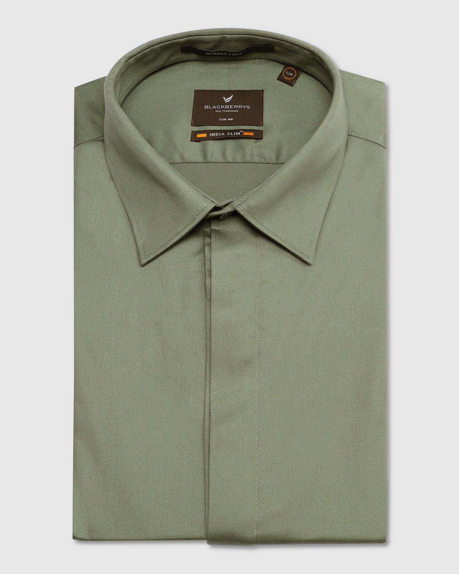 Formal Olive Solid Shirt - Kylor