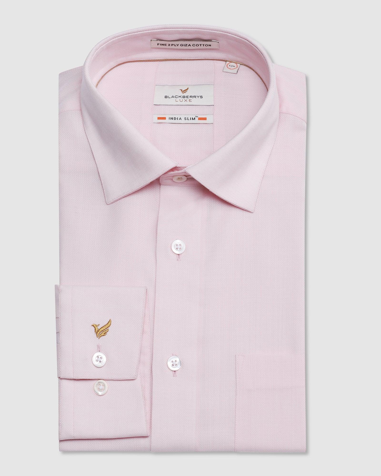 Luxe Formal Pink Solid Shirt - York