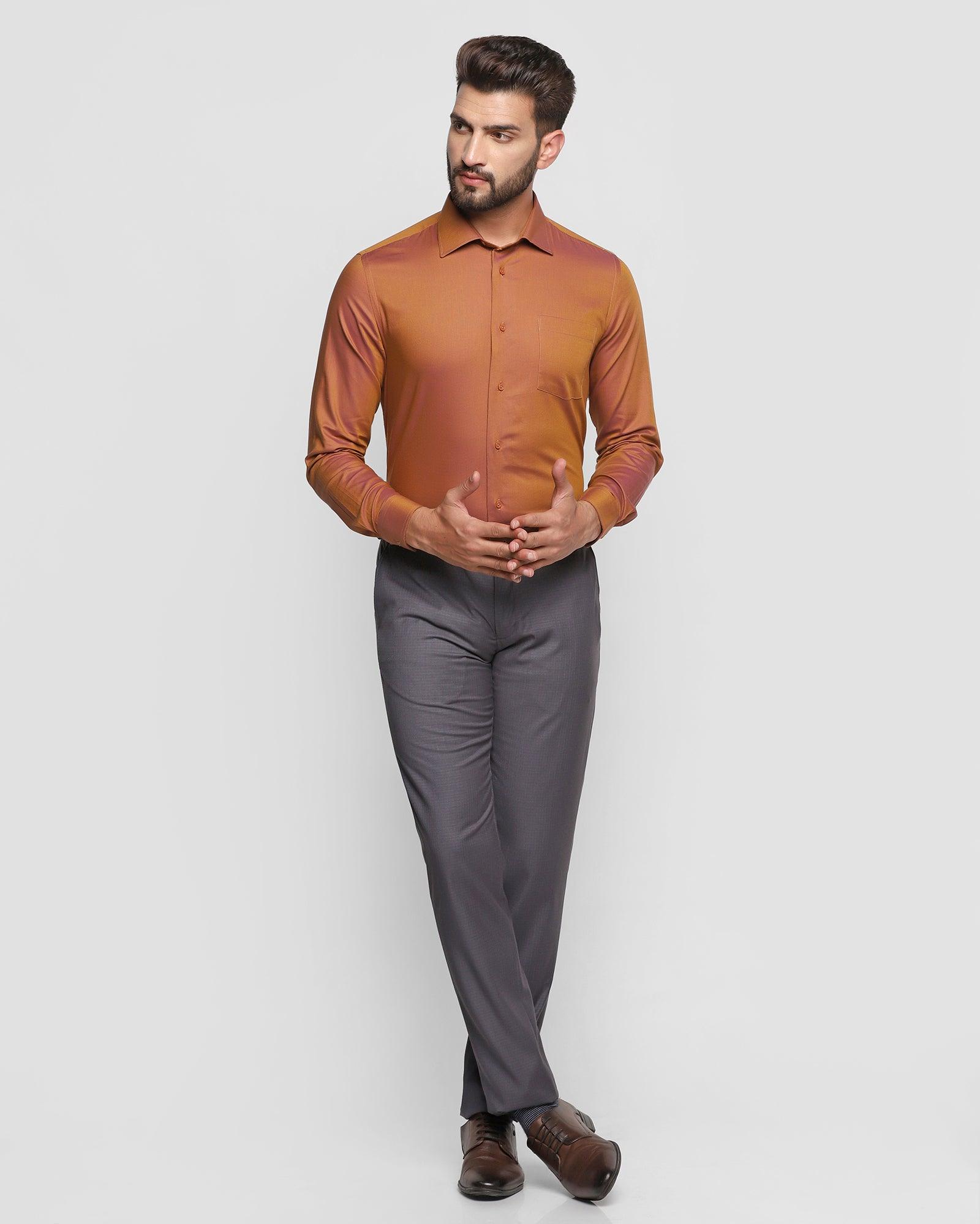 Formal Rust Solid Shirt - Abital